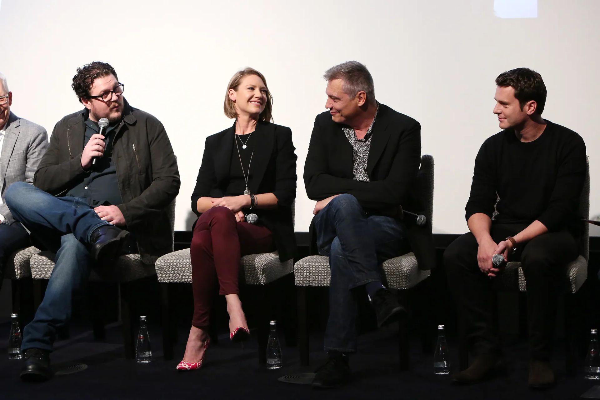 Holt McCallany, Anna Torv, Jonathan Groff, and Cameron Britton at an event for Mindhunter (2017)