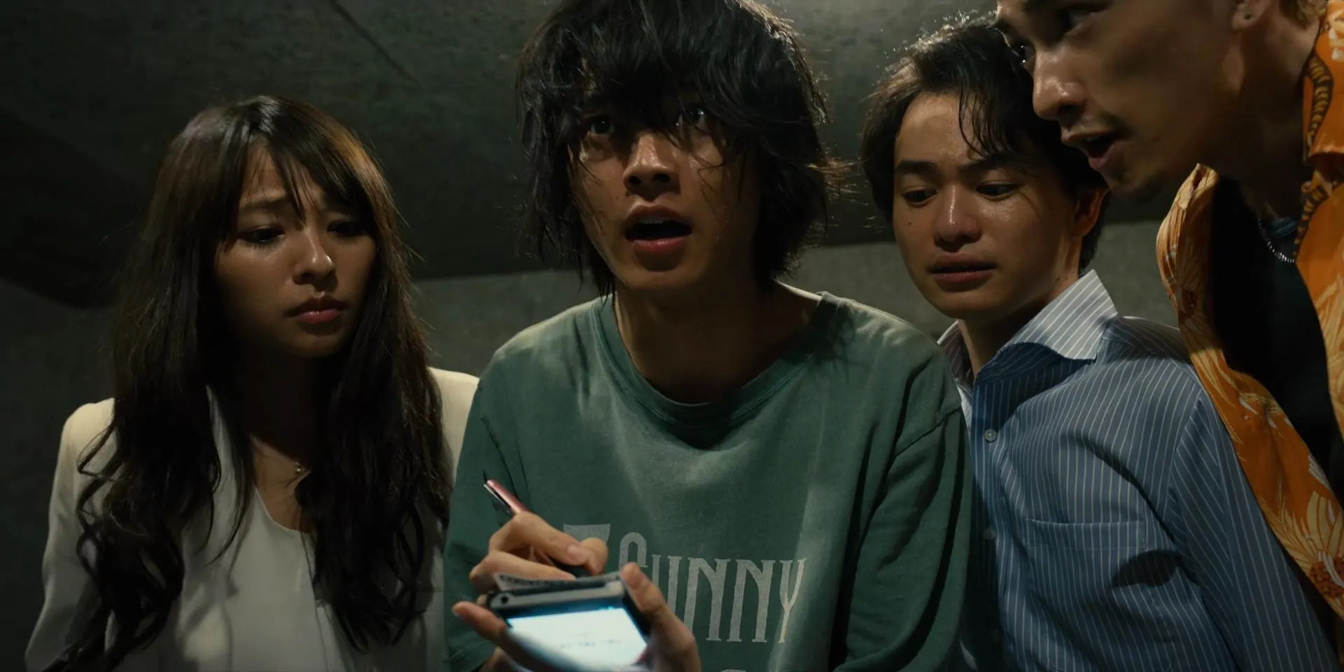 Yûki Morinaga, Ayame Misaki, Kento Yamazaki, and Keita Machida in Alice in Borderland (2020)