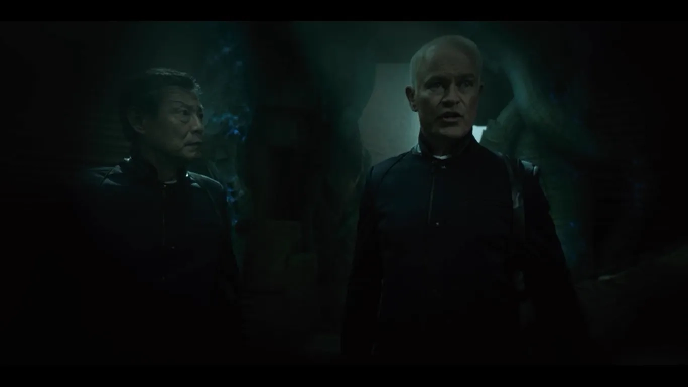 Neal McDonough and James Saito in Altered Carbon (2018)