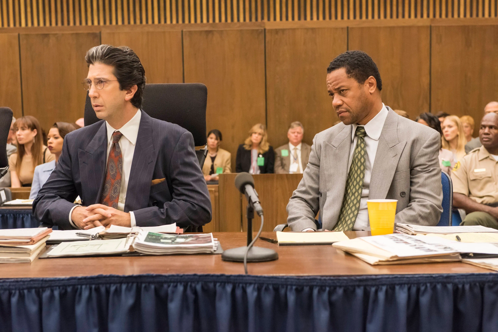 Cuba Gooding Jr., David Schwimmer, and Angel Parker in American Crime Story (2016)