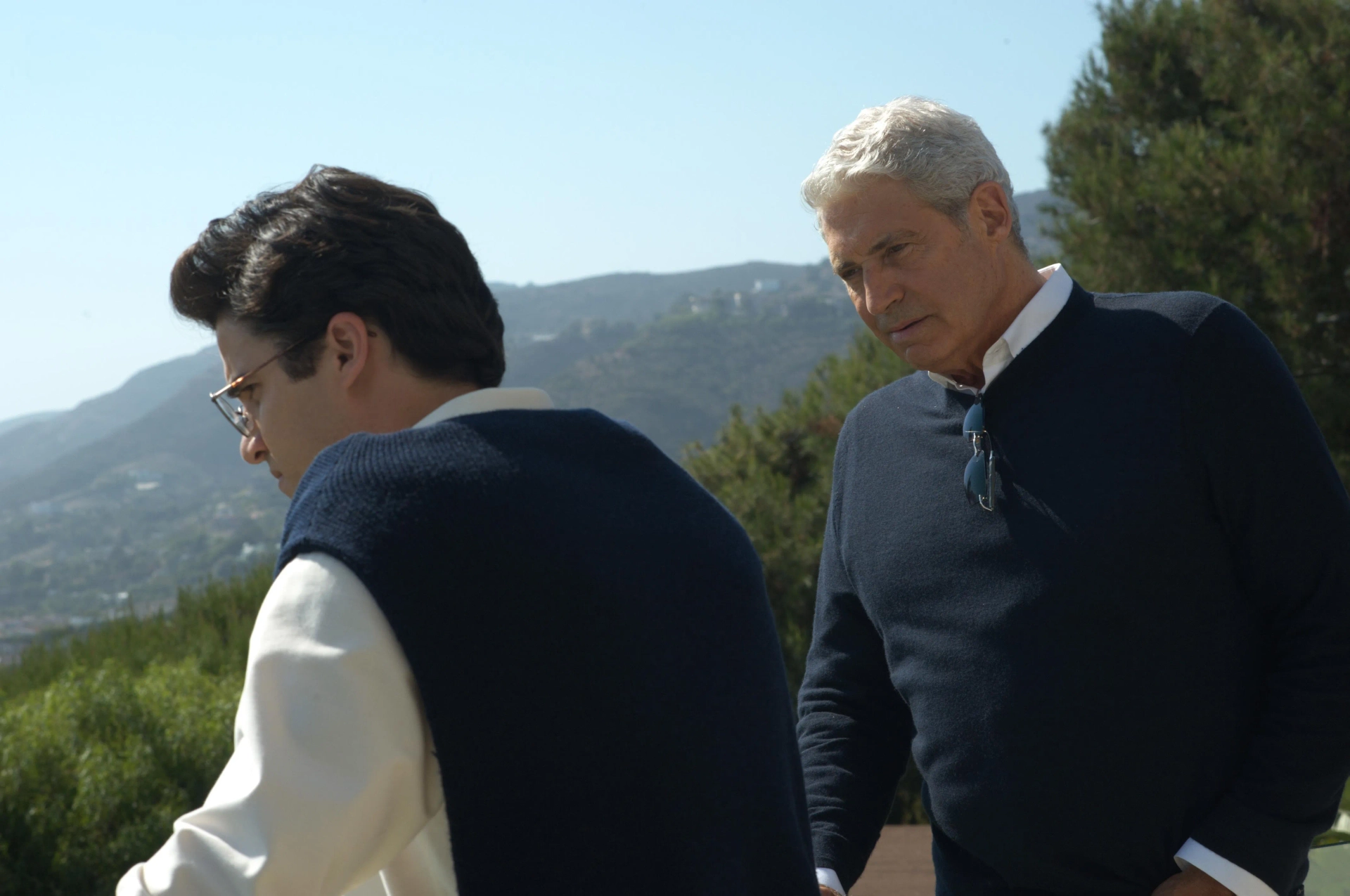 Michael Nouri and Darren Criss in American Crime Story (2016)