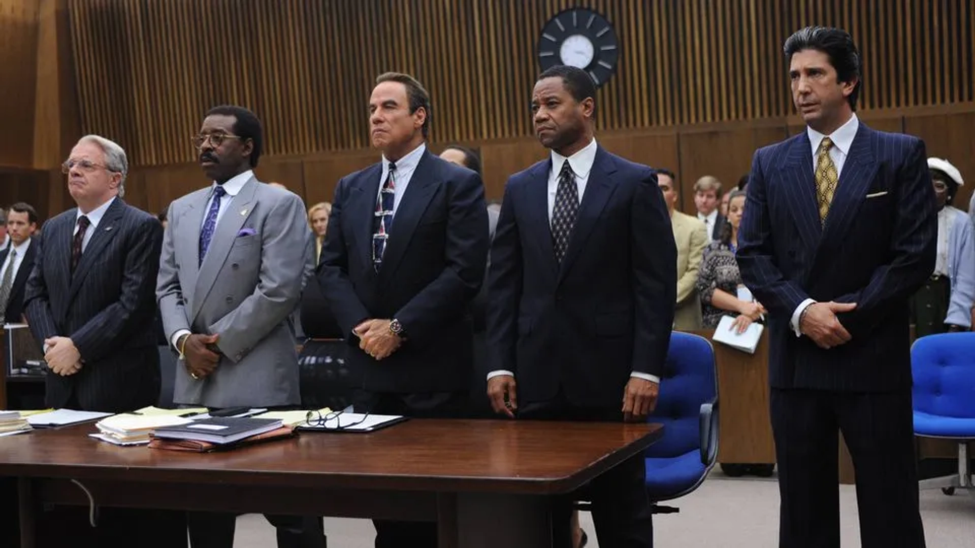 John Travolta, Cuba Gooding Jr., Nathan Lane, David Schwimmer, and Courtney B. Vance in American Crime Story (2016)