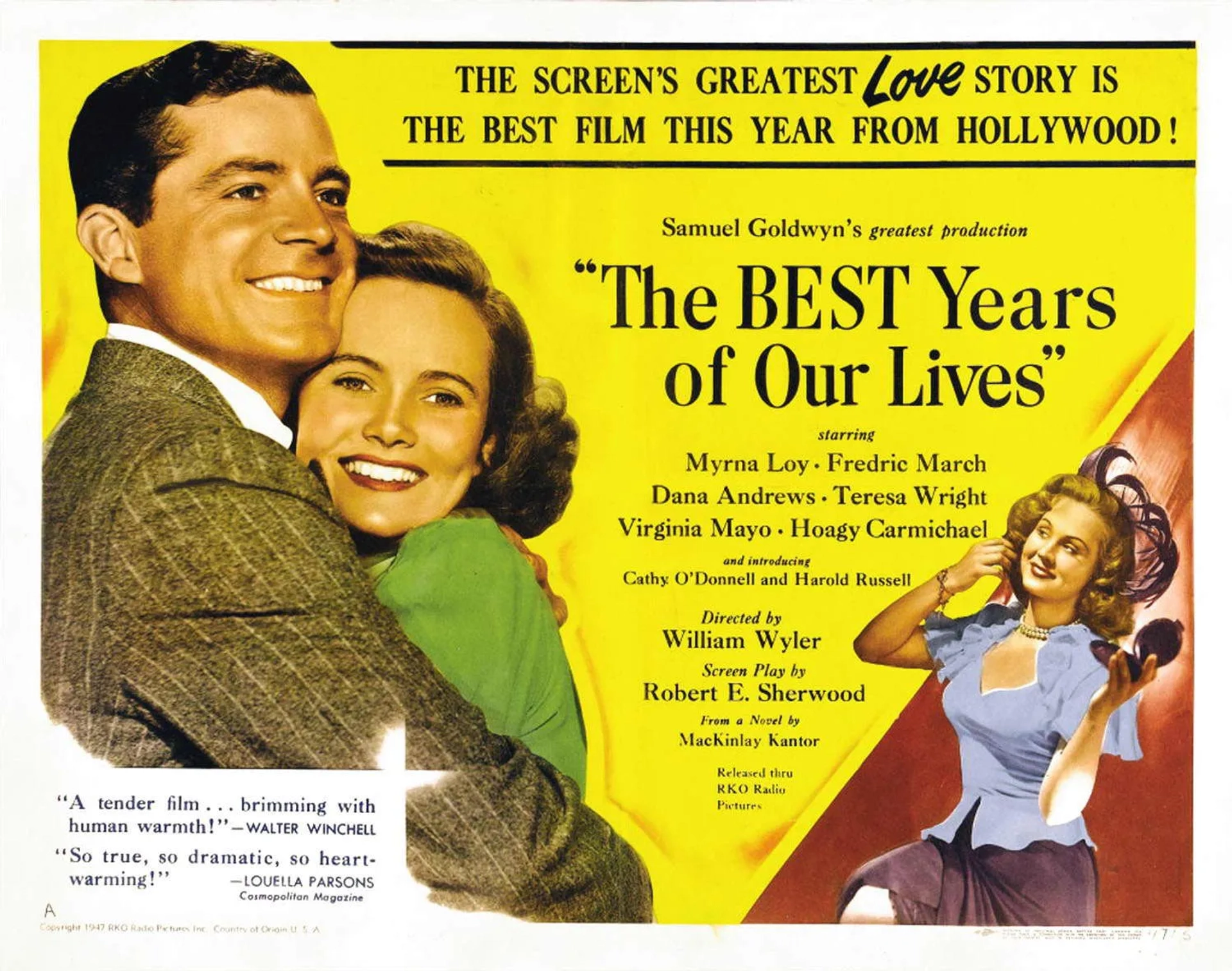 Dana Andrews, Virginia Mayo, and Teresa Wright in The Best Years of Our Lives (1946)