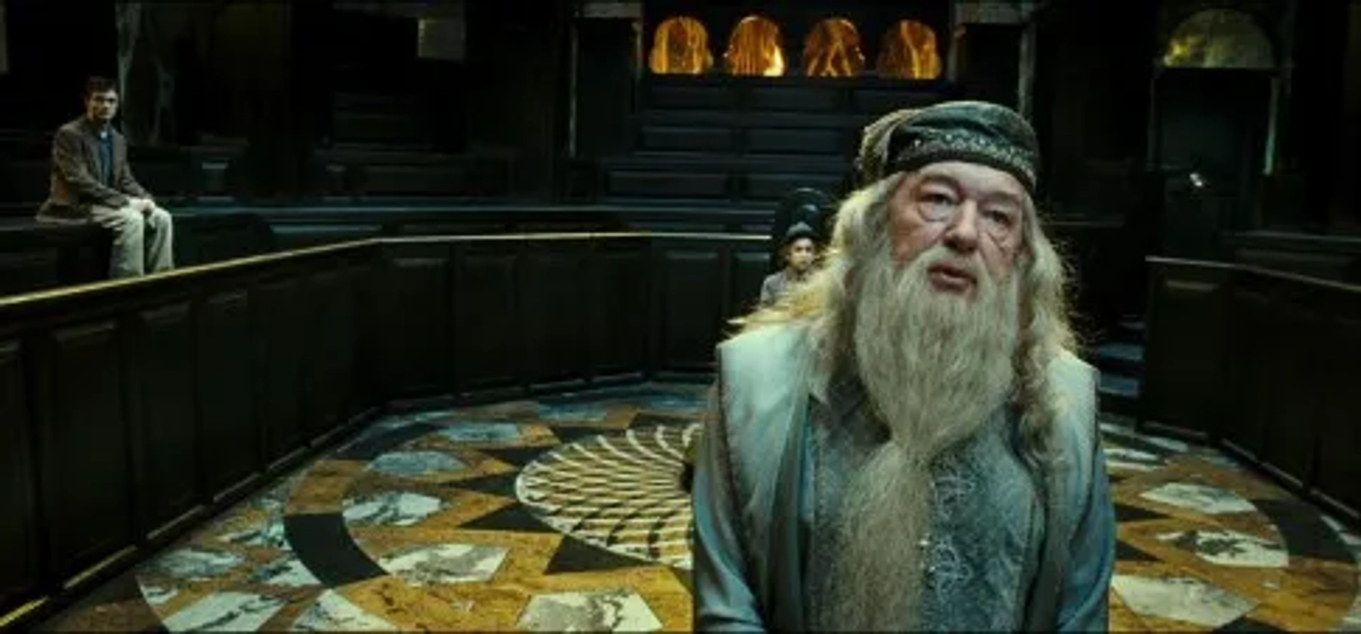 Michael Gambon, Kathryn Hunter, and Daniel Radcliffe in Harry Potter and the Order of the Phoenix (2007)