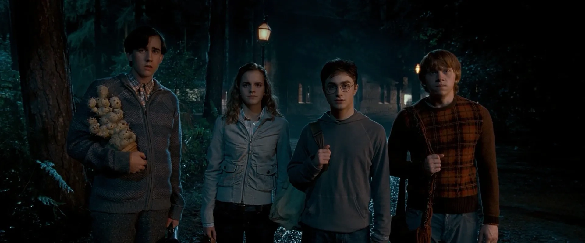 Rupert Grint, Matthew Lewis, Daniel Radcliffe, and Emma Watson in Harry Potter and the Order of the Phoenix (2007)