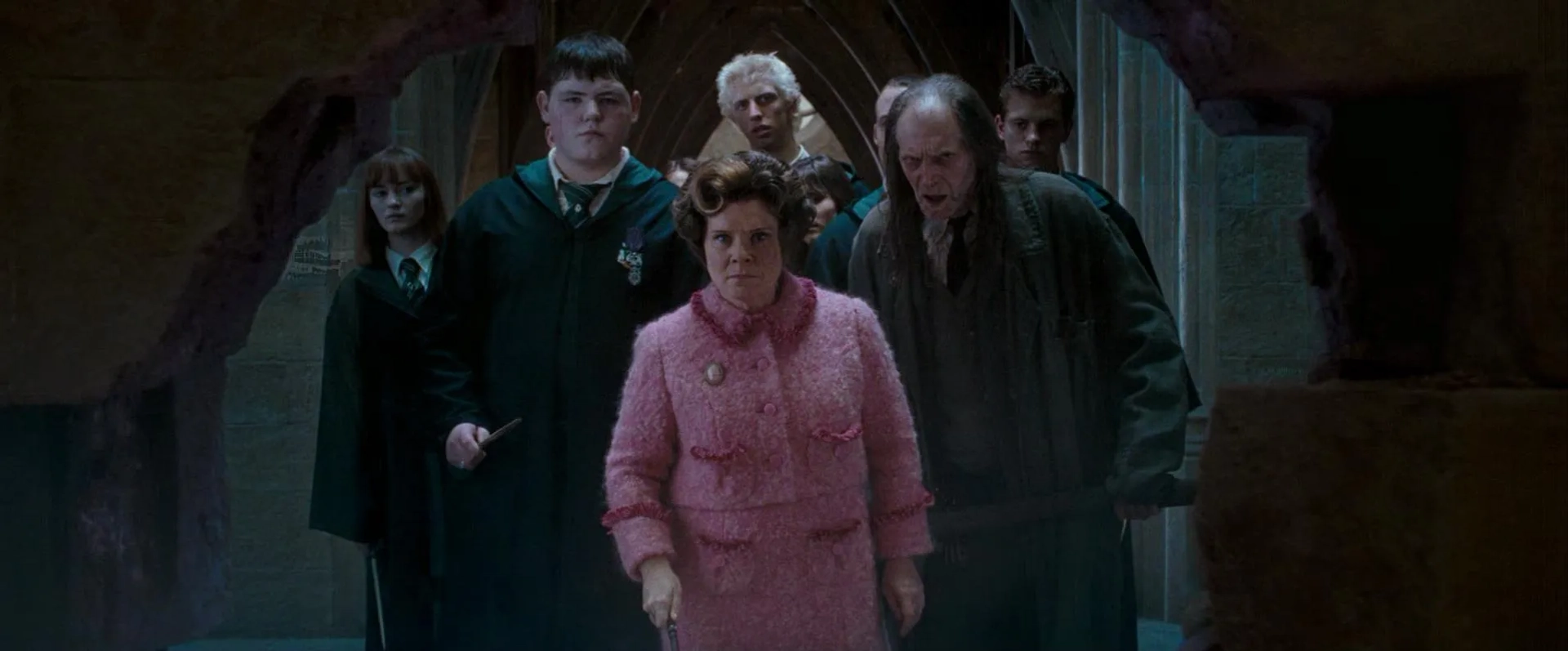 Imelda Staunton, David Bradley, and Jamie Waylett in Harry Potter and the Order of the Phoenix (2007)