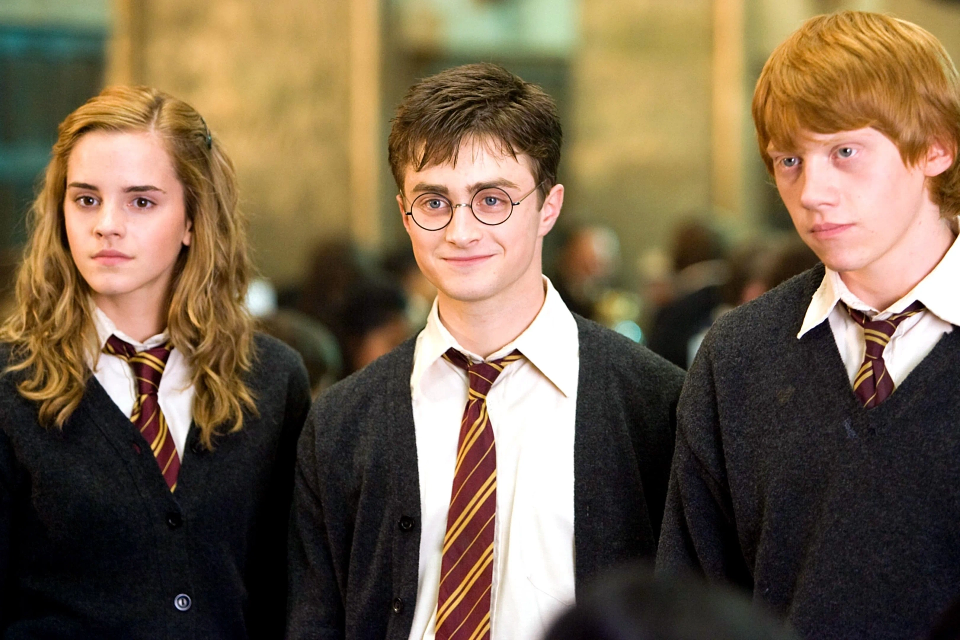 Rupert Grint, Daniel Radcliffe, and Emma Watson in Harry Potter and the Order of the Phoenix (2007)