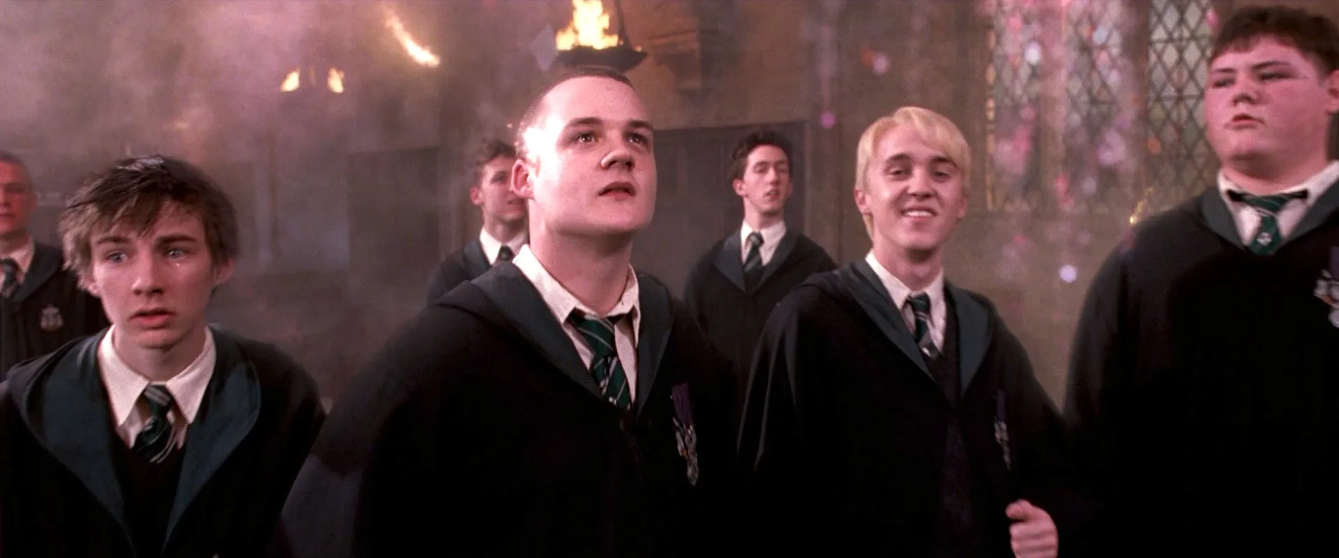 Tom Felton, Josh Herdman, and Jamie Waylett in Harry Potter and the Order of the Phoenix (2007)