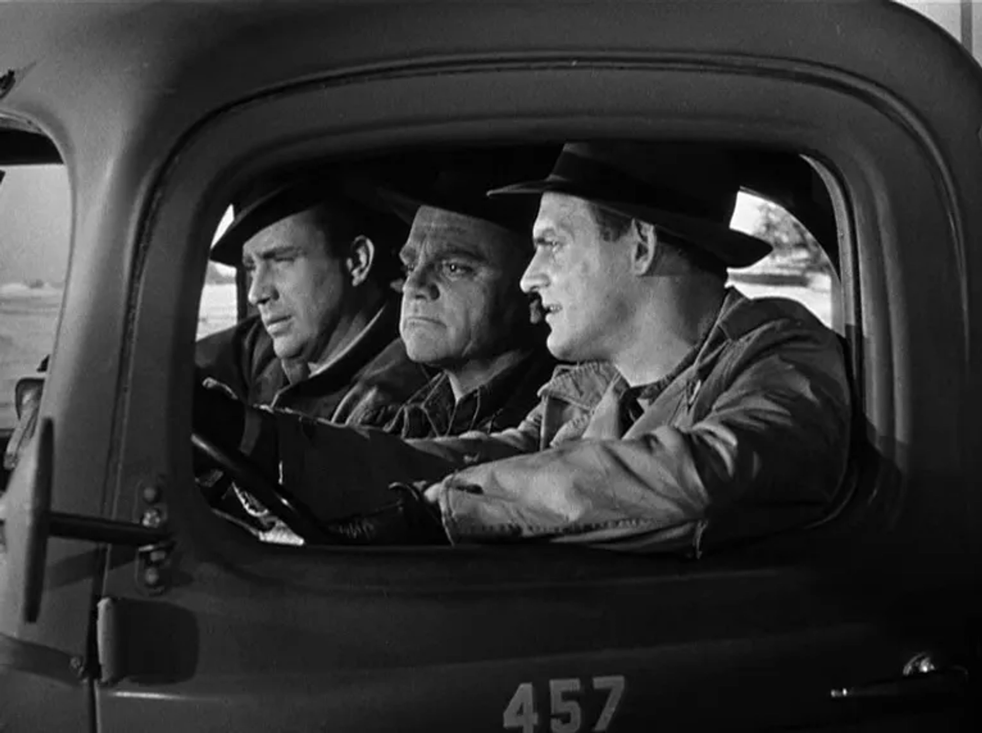 James Cagney, Edmond O'Brien, and Robert Osterloh in White Heat (1949)