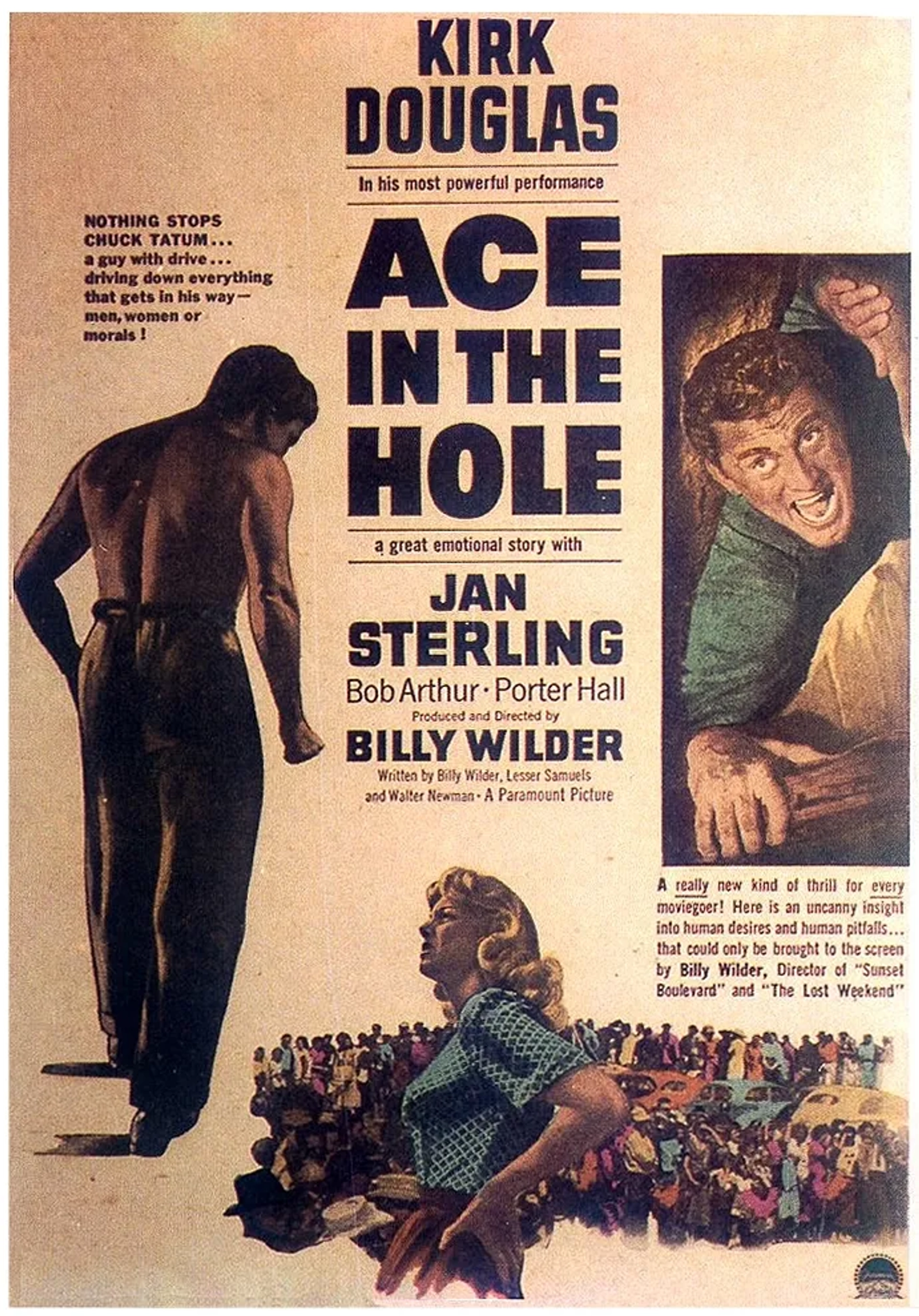 Kirk Douglas and Jan Sterling in Ace in the Hole (1951)