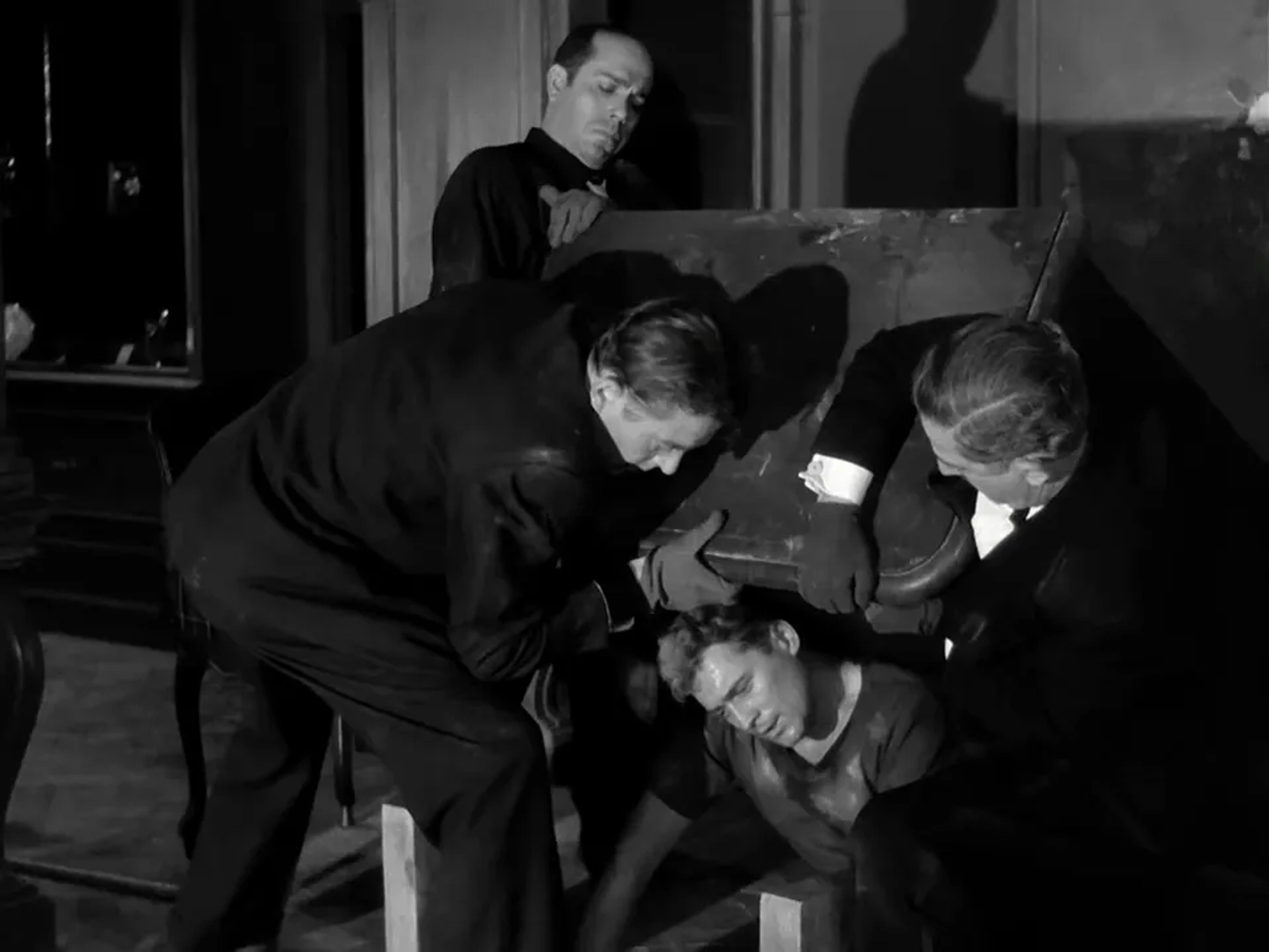 Jules Dassin, Robert Manuel, Carl Möhner, and Jean Servais in Rififi (1955)