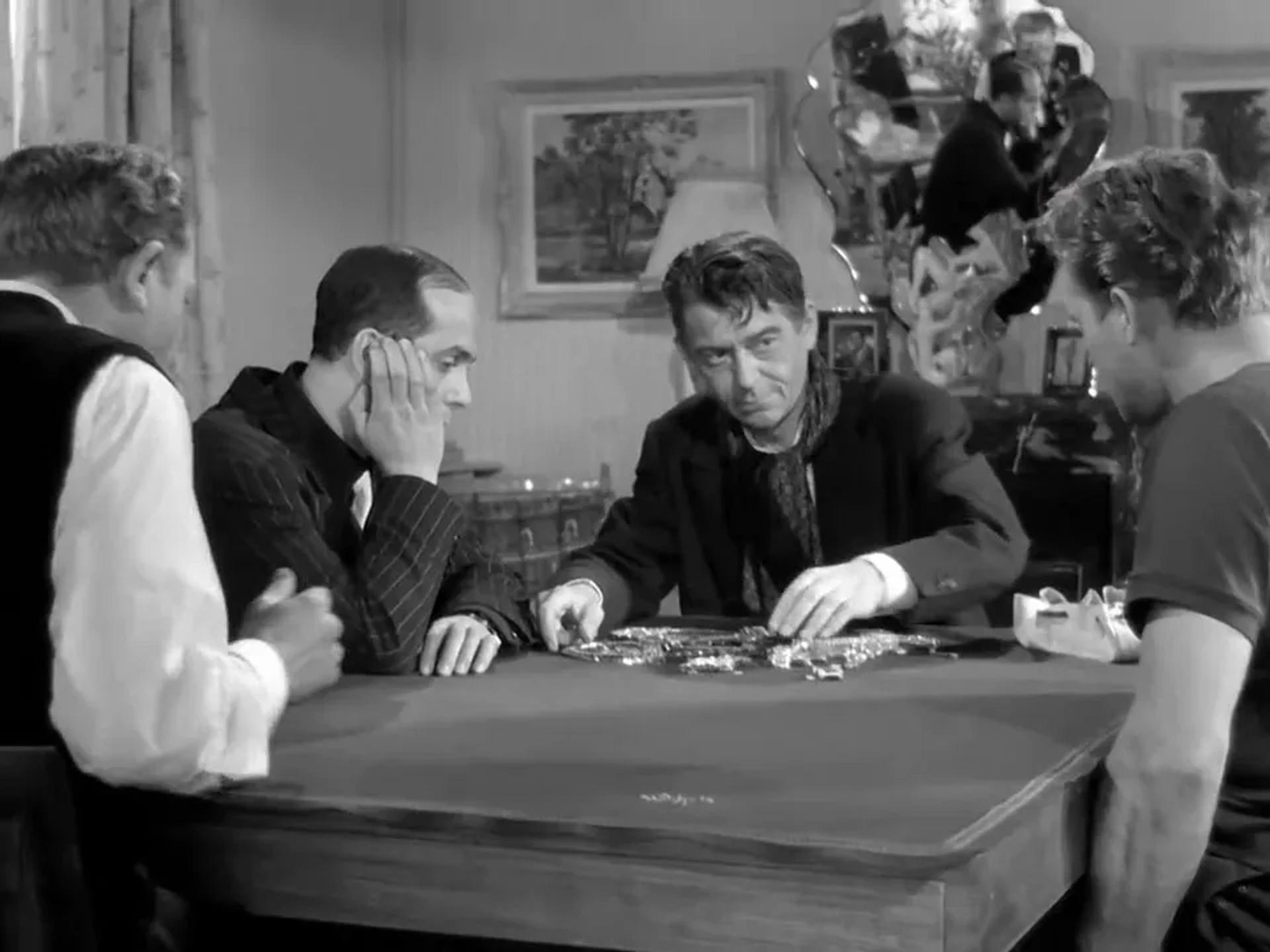 Jules Dassin, Robert Manuel, Carl Möhner, and Jean Servais in Rififi (1955)