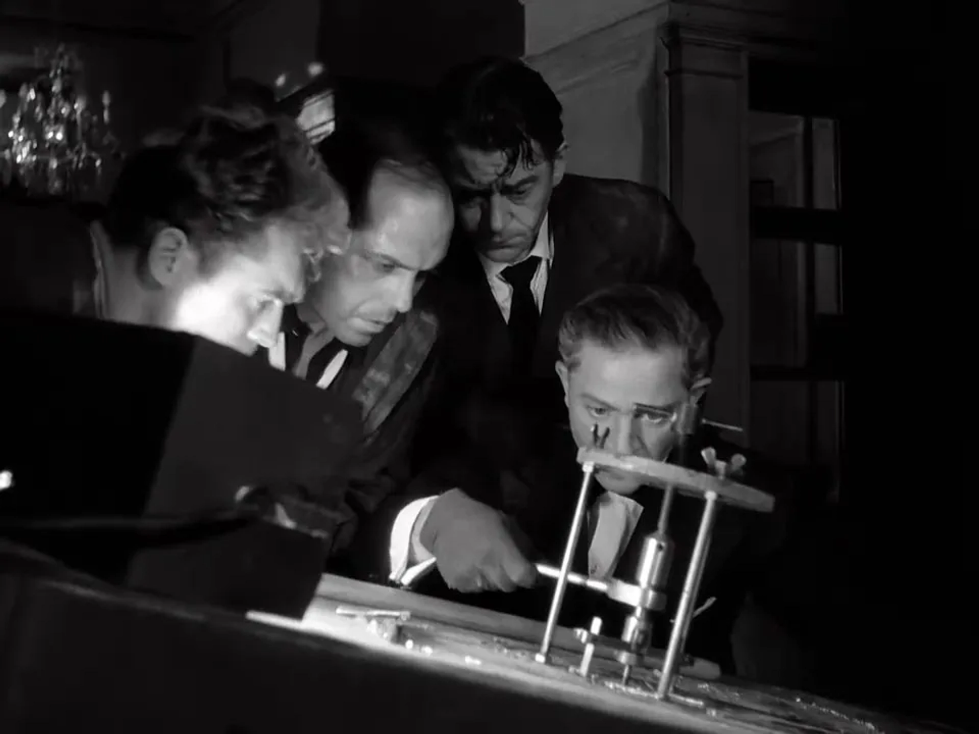 Jules Dassin, Robert Manuel, Carl Möhner, and Jean Servais in Rififi (1955)