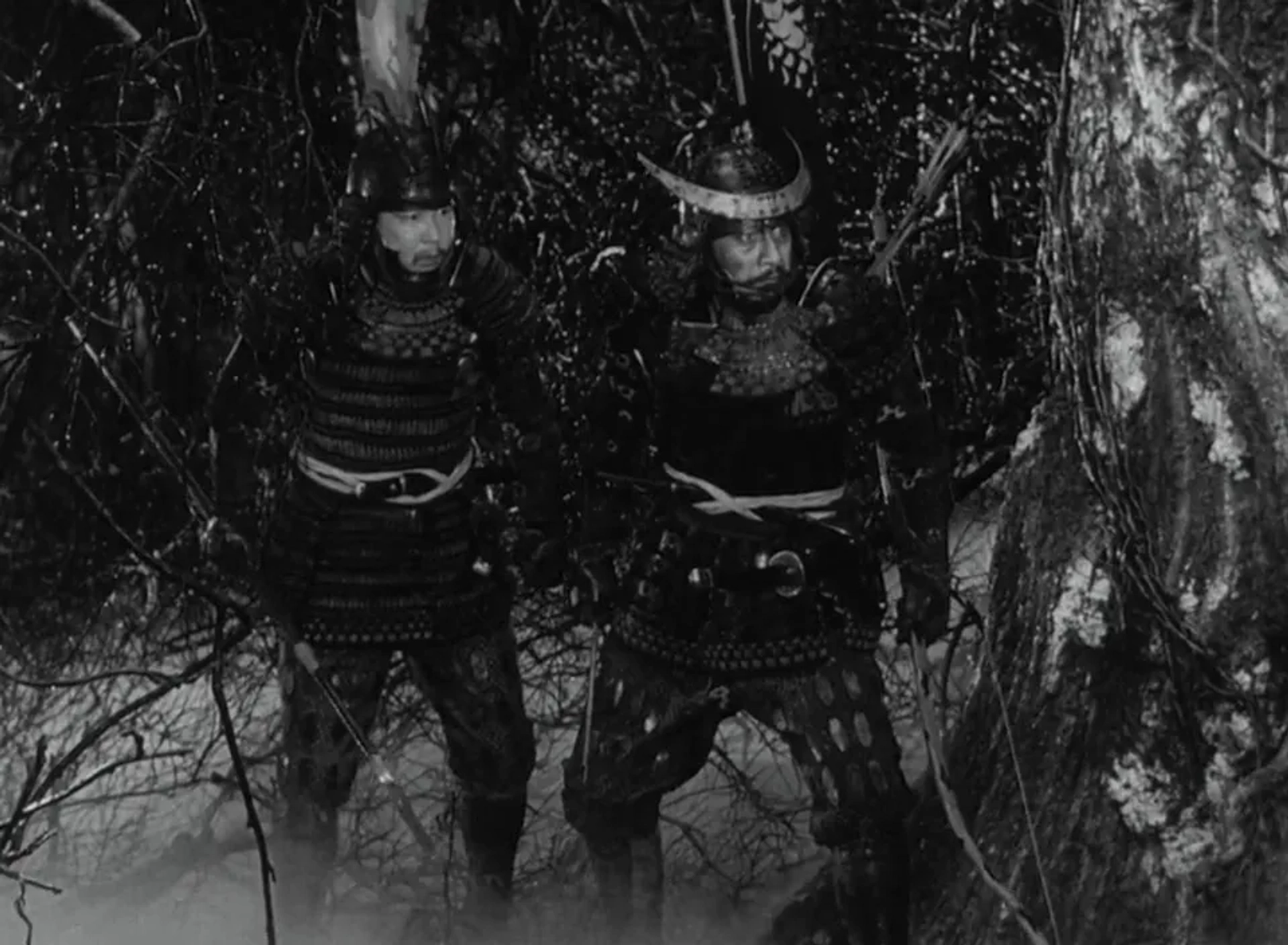 Toshirô Mifune and Akira Kubo in Throne of Blood (1957)