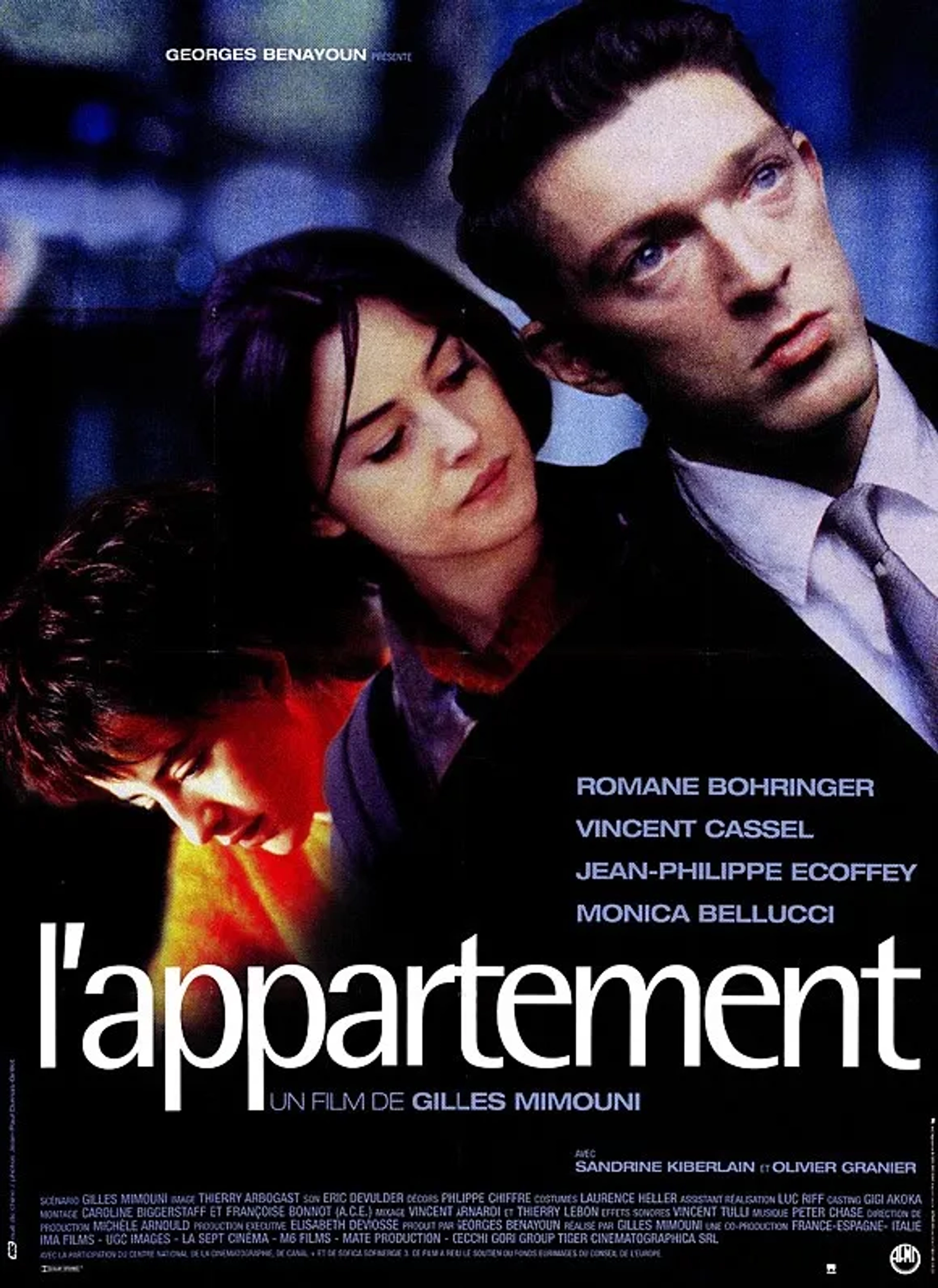 Monica Bellucci, Romane Bohringer, and Vincent Cassel in The Apartment (1996)