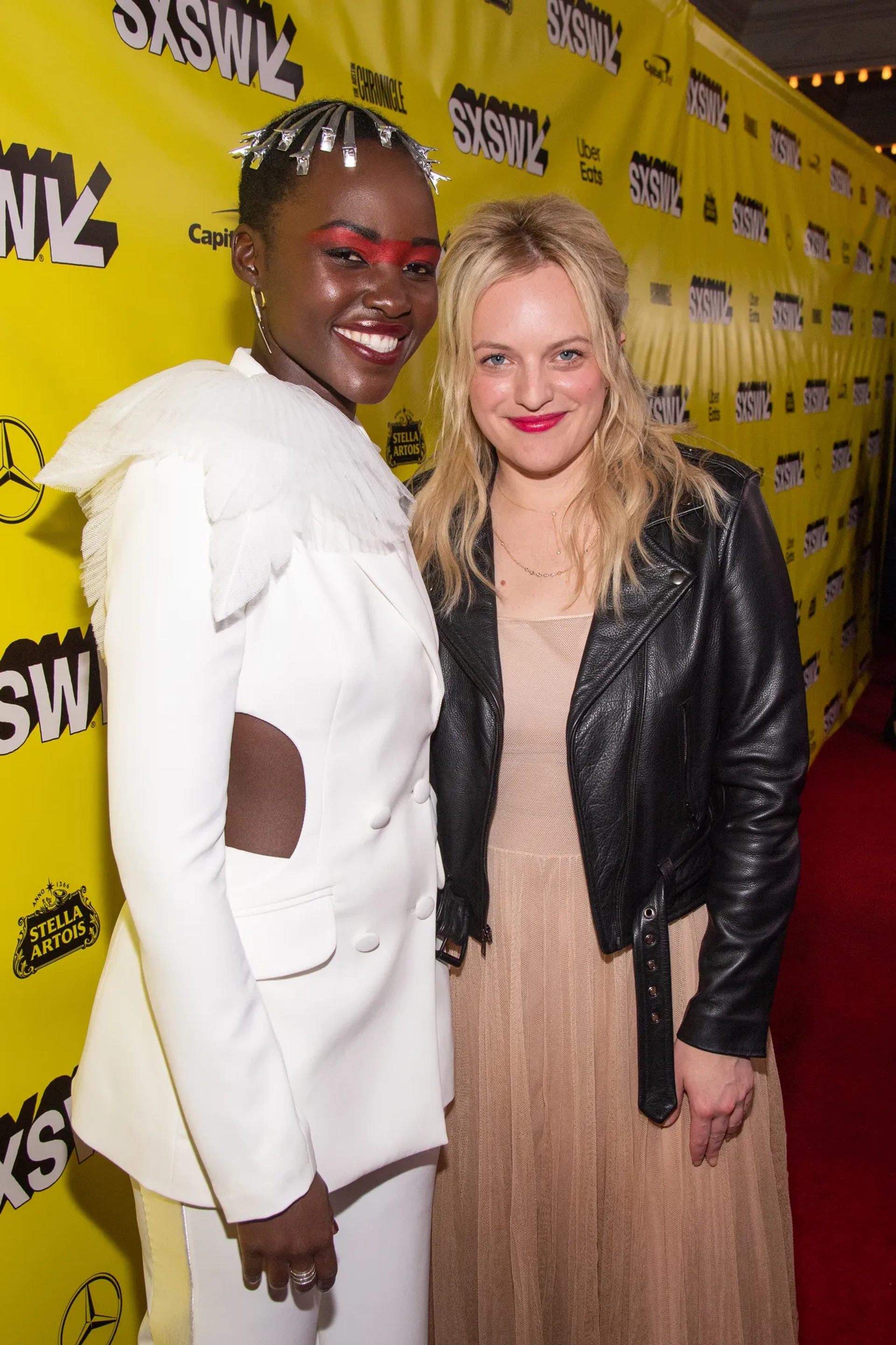 Elisabeth Moss and Lupita Nyong'o at an event for Us (2019)