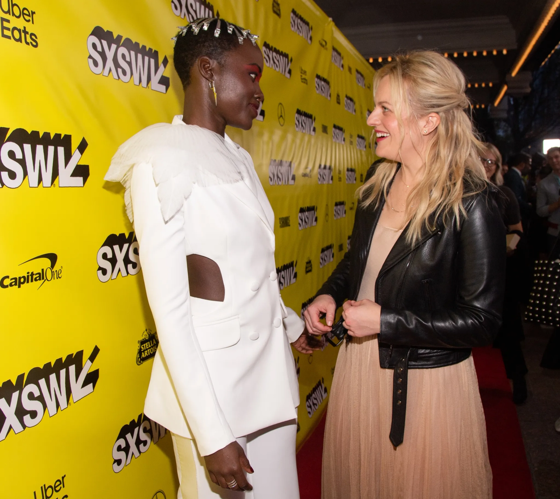 Elisabeth Moss and Lupita Nyong'o at an event for Us (2019)