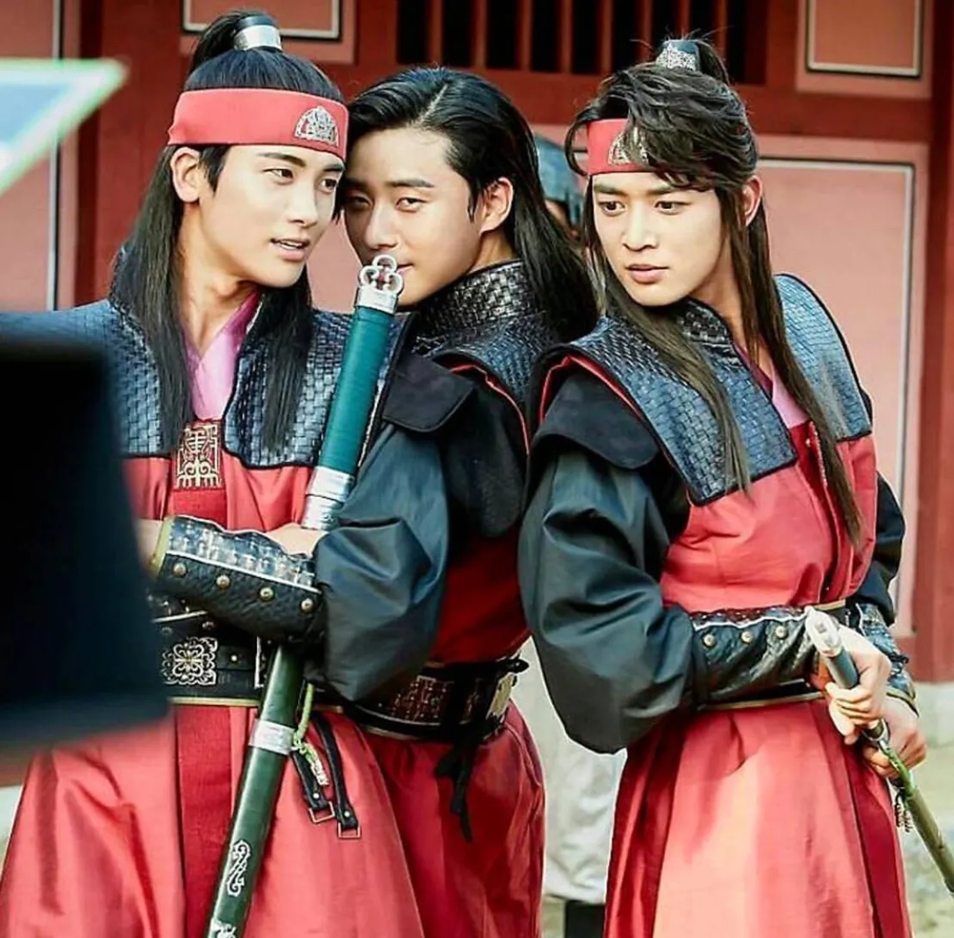 Choi Minho, Park Hyung-sik, and Park Seo-joon in Hwarang: The Poet Warrior Youth (2016)