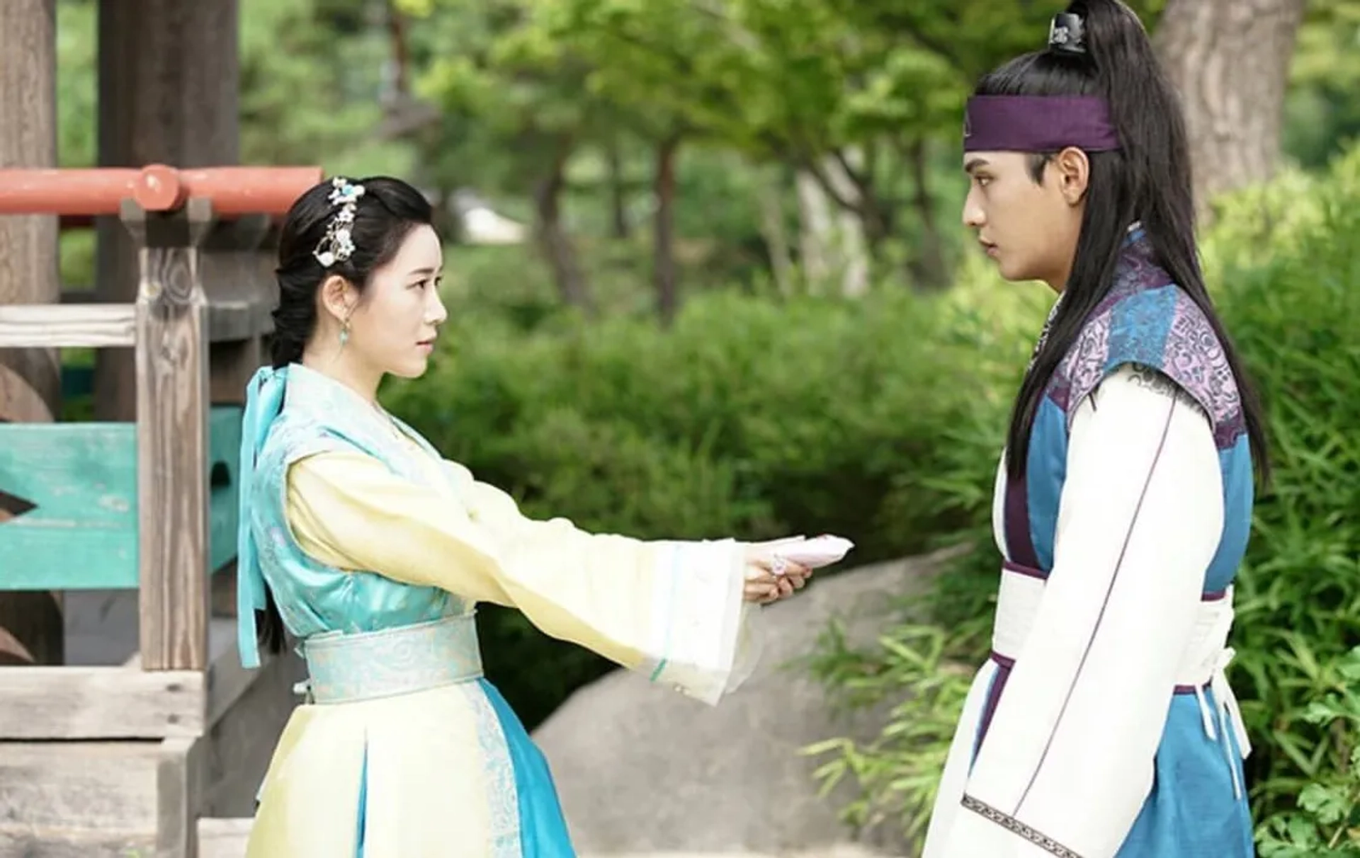 Ji-han Do and Da-In Lee in Hwarang: The Poet Warrior Youth (2016)