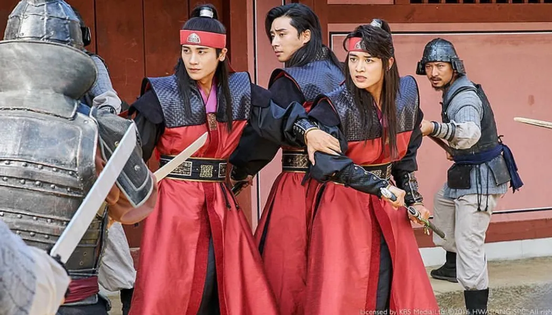 Choi Minho, Park Hyung-sik, and Park Seo-joon in Hwarang: The Poet Warrior Youth (2016)