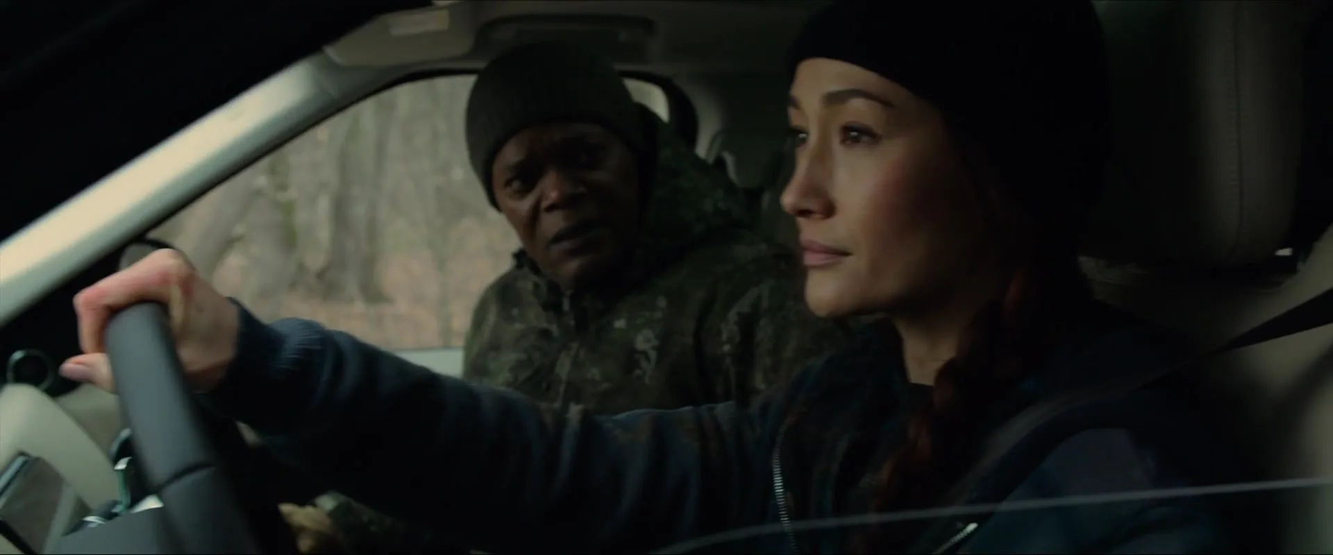 Samuel L. Jackson and Maggie Q in The Protégé (2021)