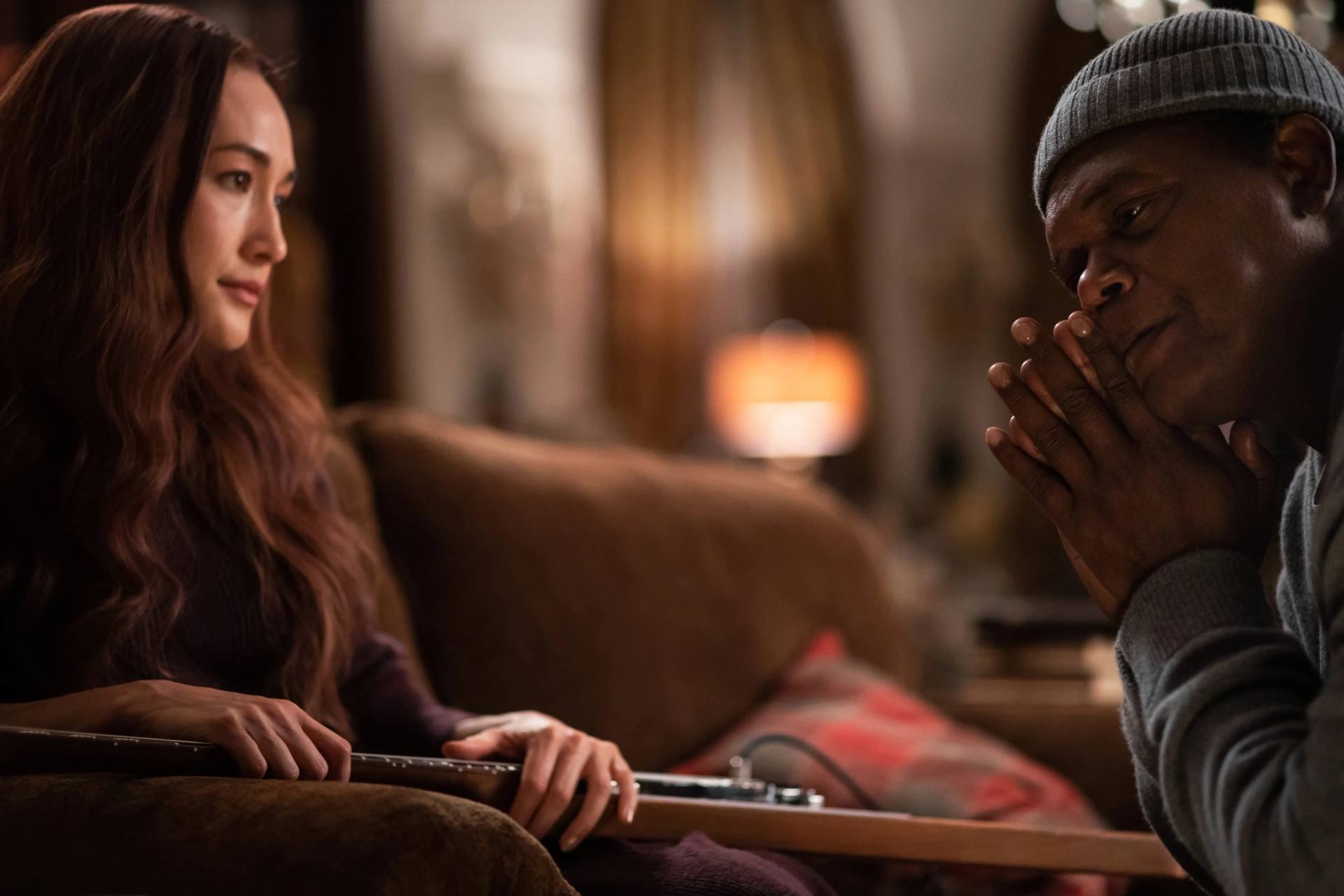 Samuel L. Jackson and Maggie Q in The Protégé (2021)