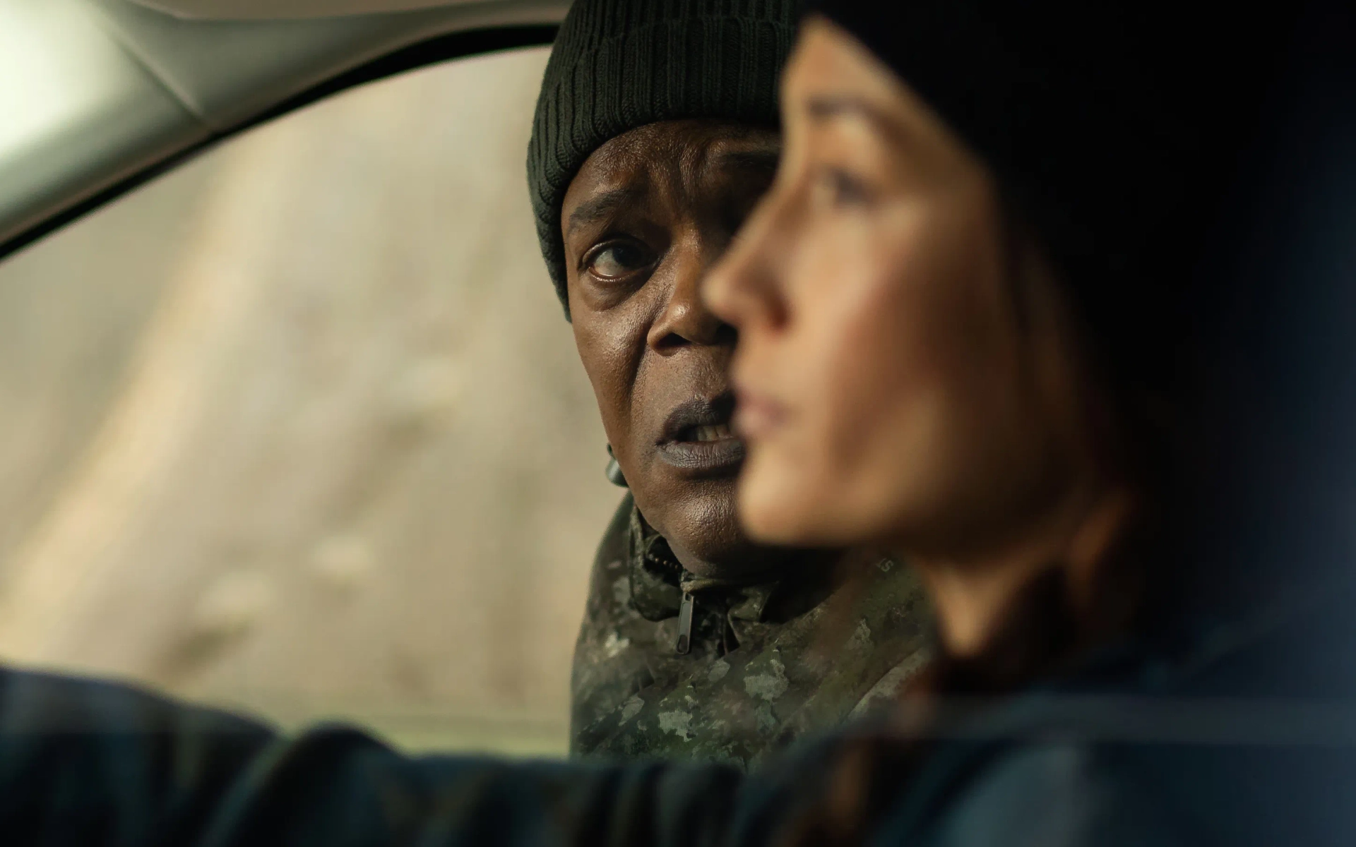 Samuel L. Jackson and Maggie Q in The Protégé (2021)