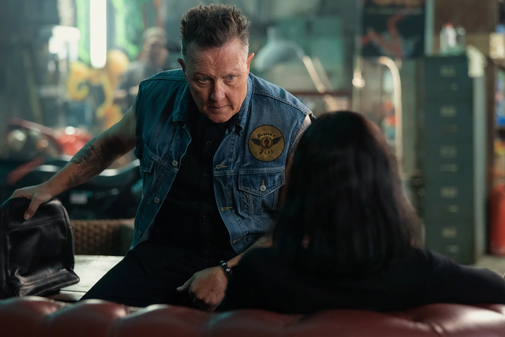 Robert Patrick and Maggie Q in The Protégé (2021)