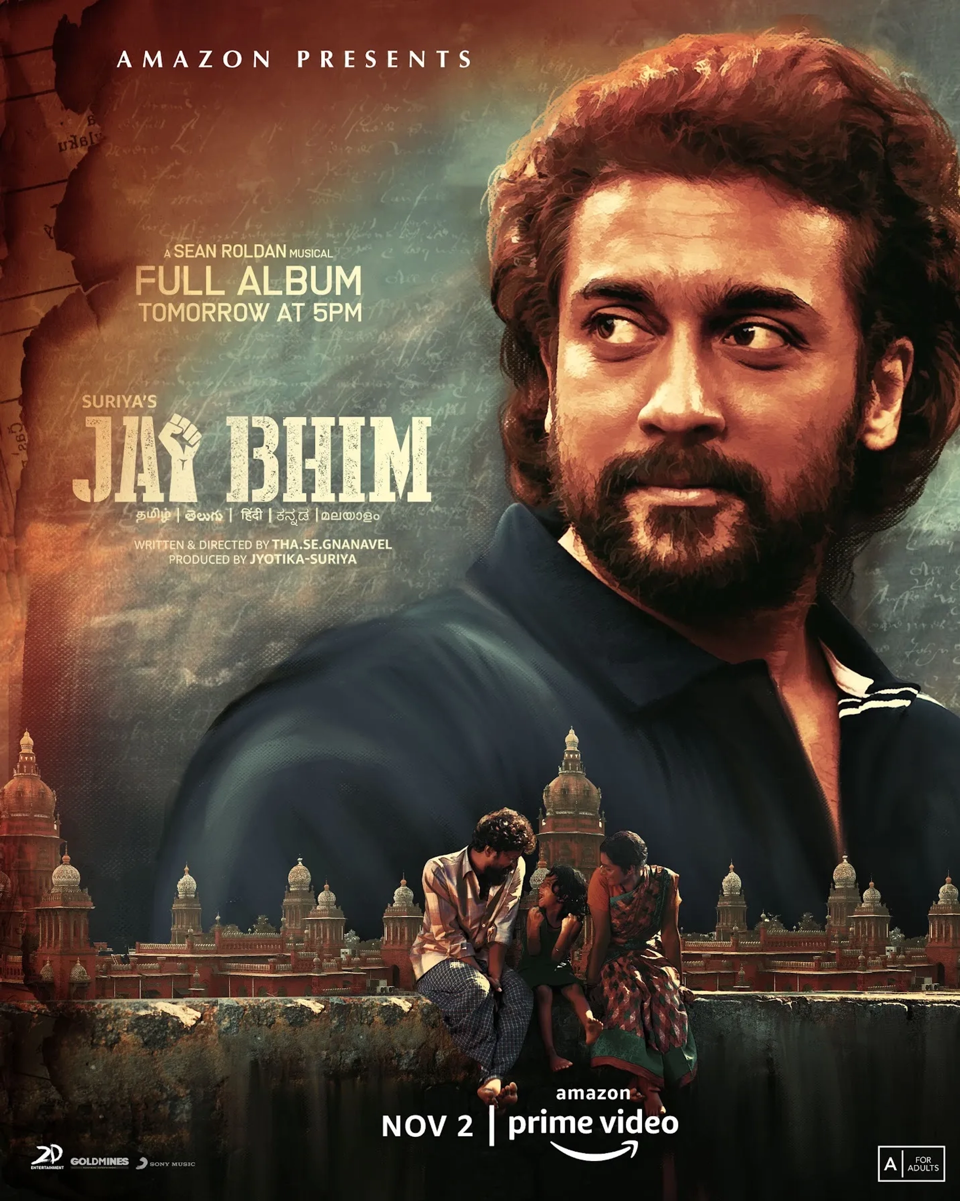 Suriya, Lijo Mol Jose, and Manikandan K. in Jai Bhim (2021)