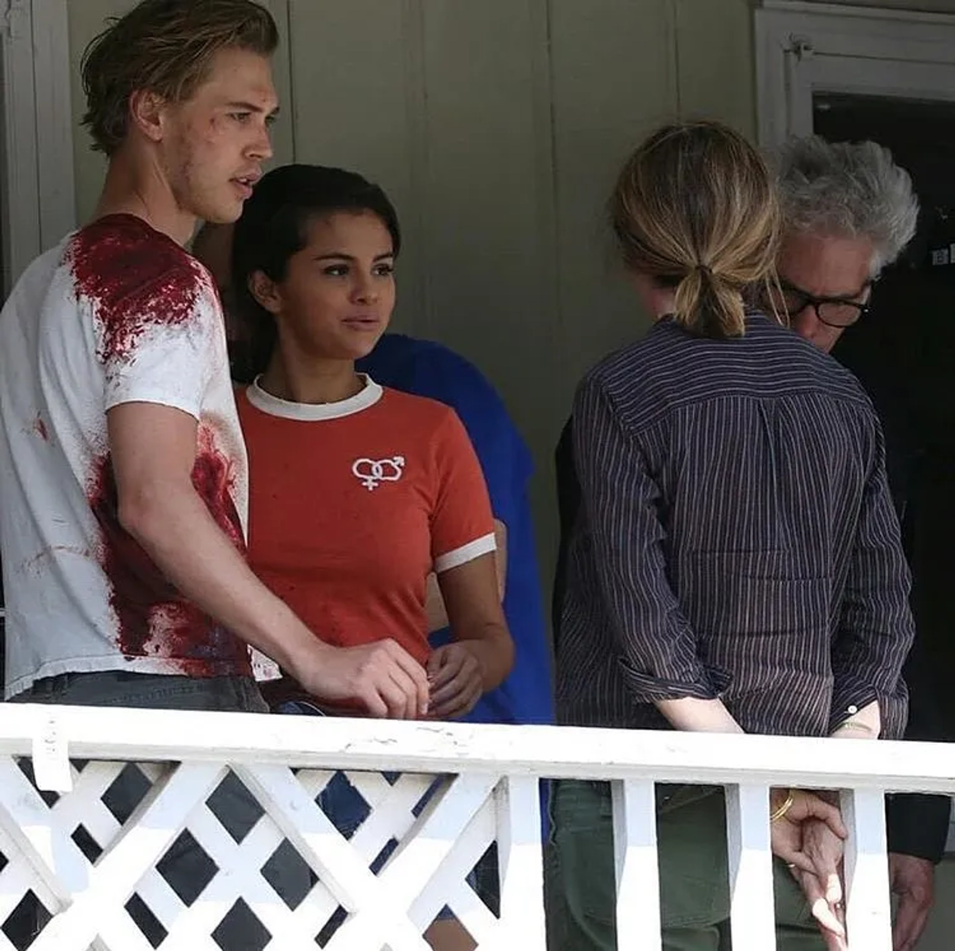 Jim Jarmusch, Selena Gomez, and Austin Butler in The Dead Don't Die (2019)