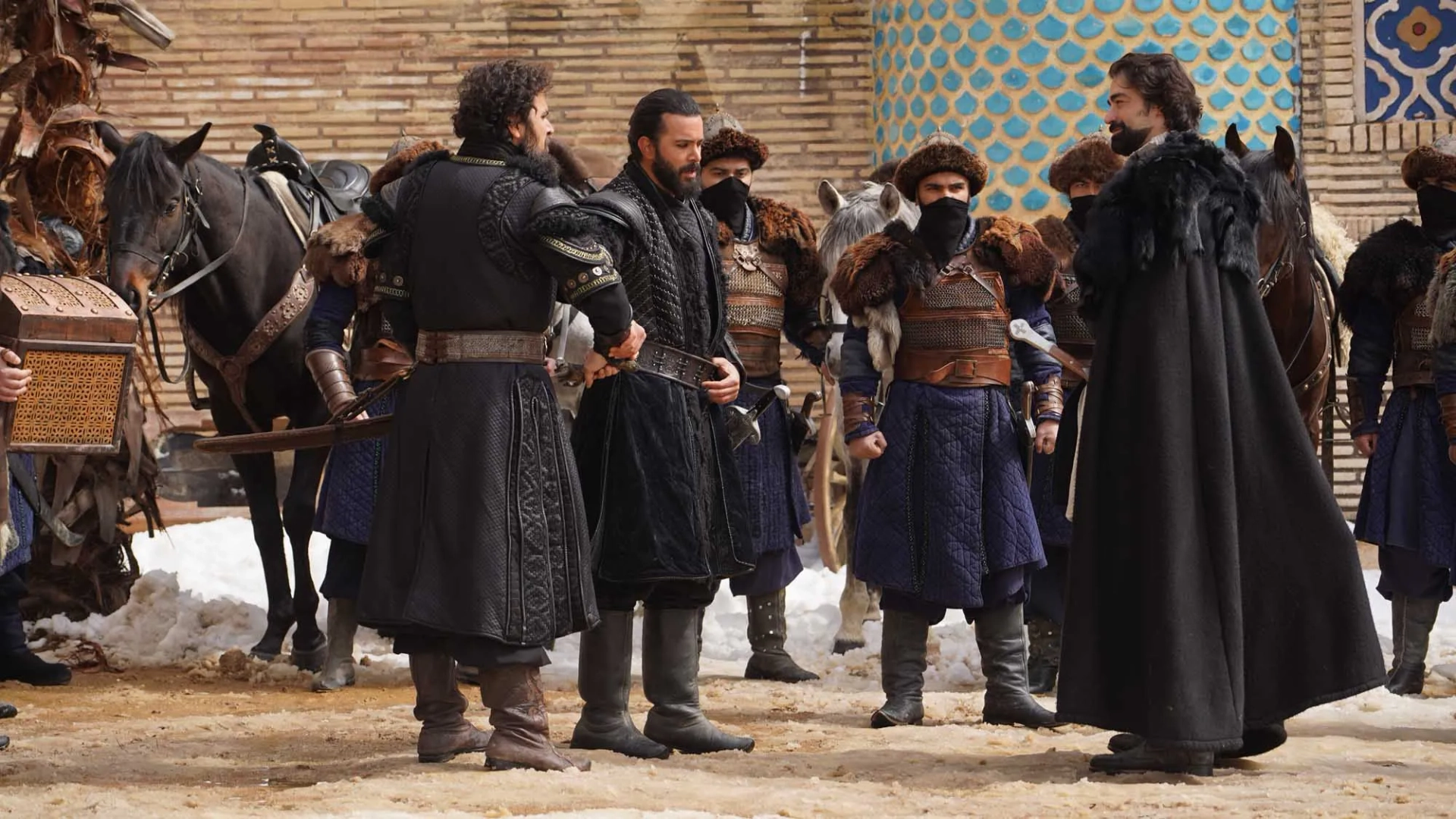 Sarp Levendoglu, Uygar Özçelik, and Baris Arduç in Alparslan: The Great Seljuks (2021)