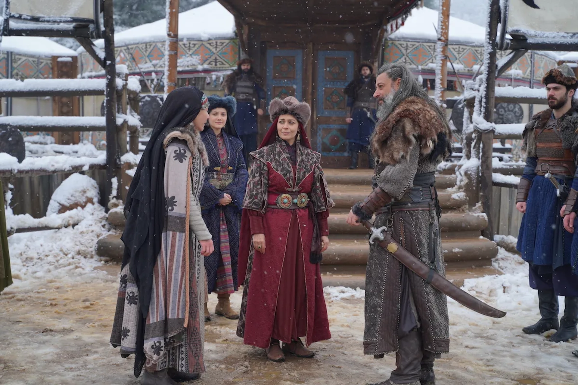 Aysegül Ünsal, Betül Çobanoglu, Erdinç Gülener, and Esila Umut in Alparslan: The Great Seljuks (2021)