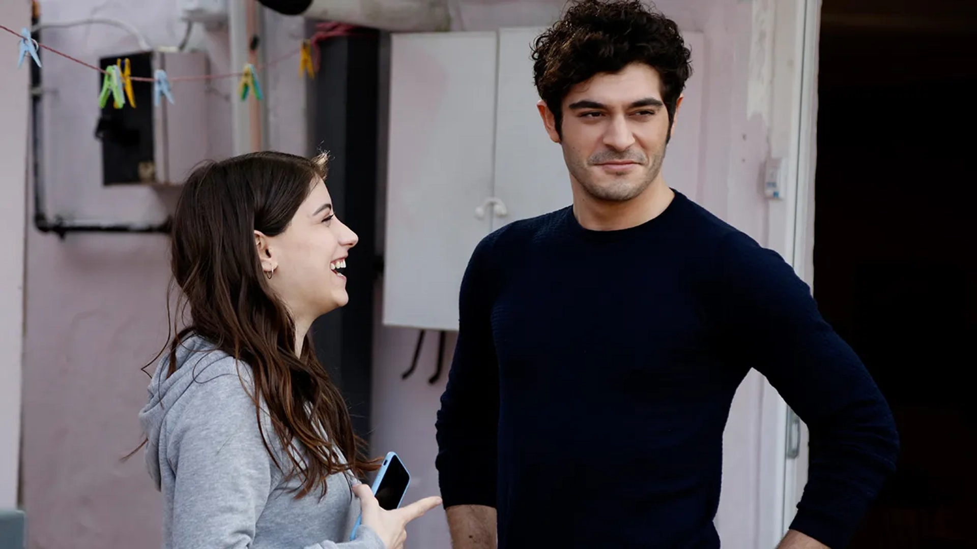 Hazal Kaya and Burak Deniz in Our Story (2017)