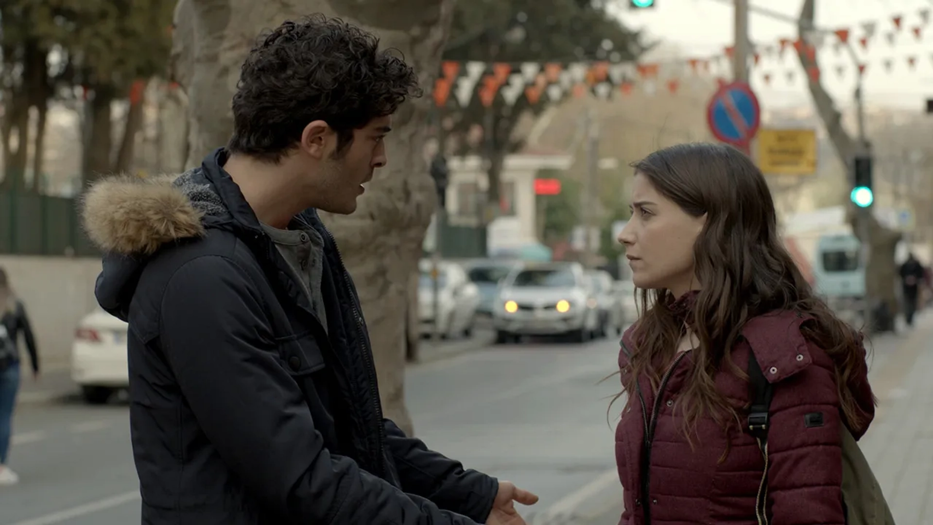 Hazal Kaya and Burak Deniz in Our Story (2017)