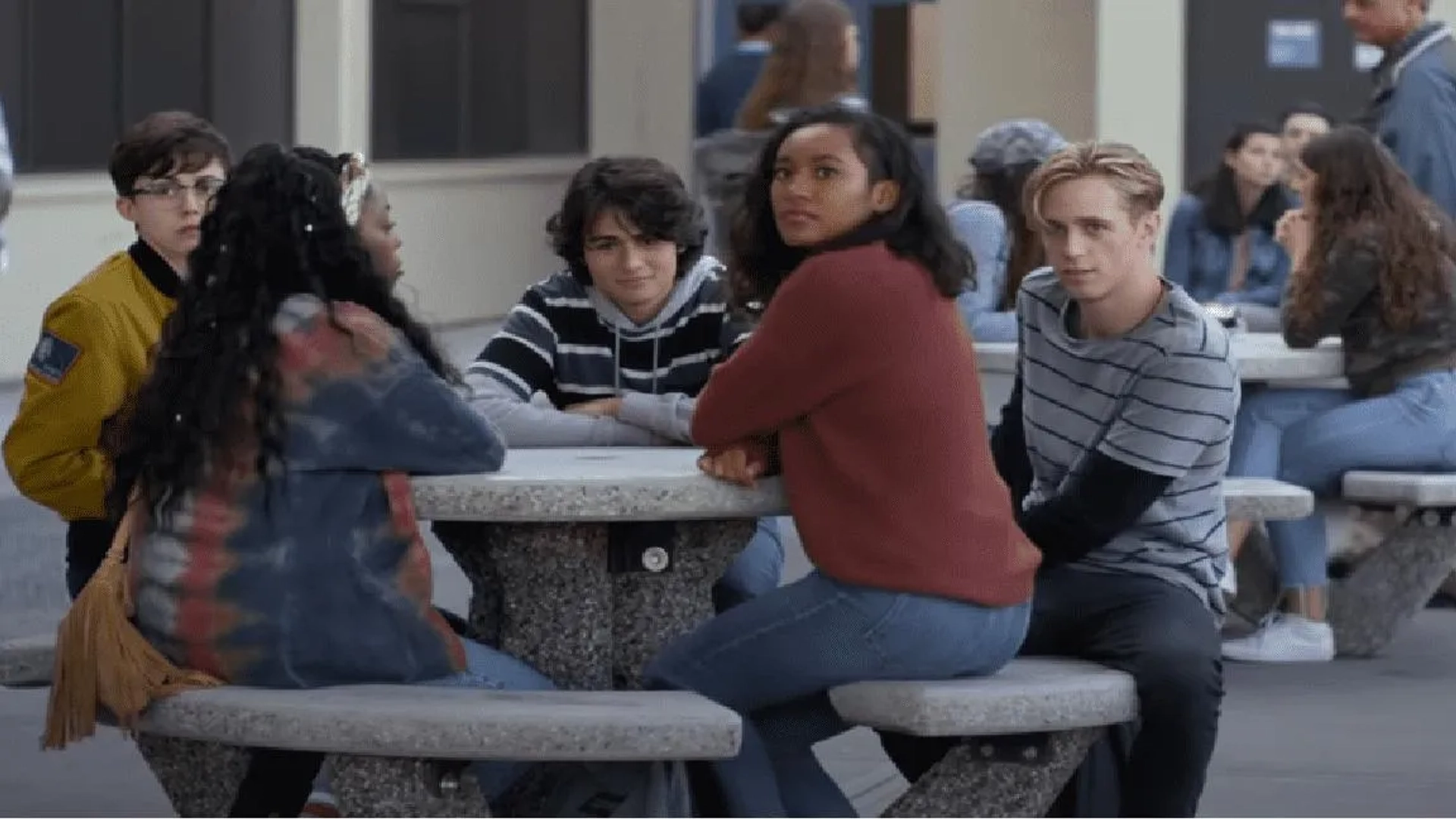 Sydney Park, Asjha Cooper, Dale Whibley, Diego Josef, and Jesse LaTourette in There's Someone Inside Your House (2021)