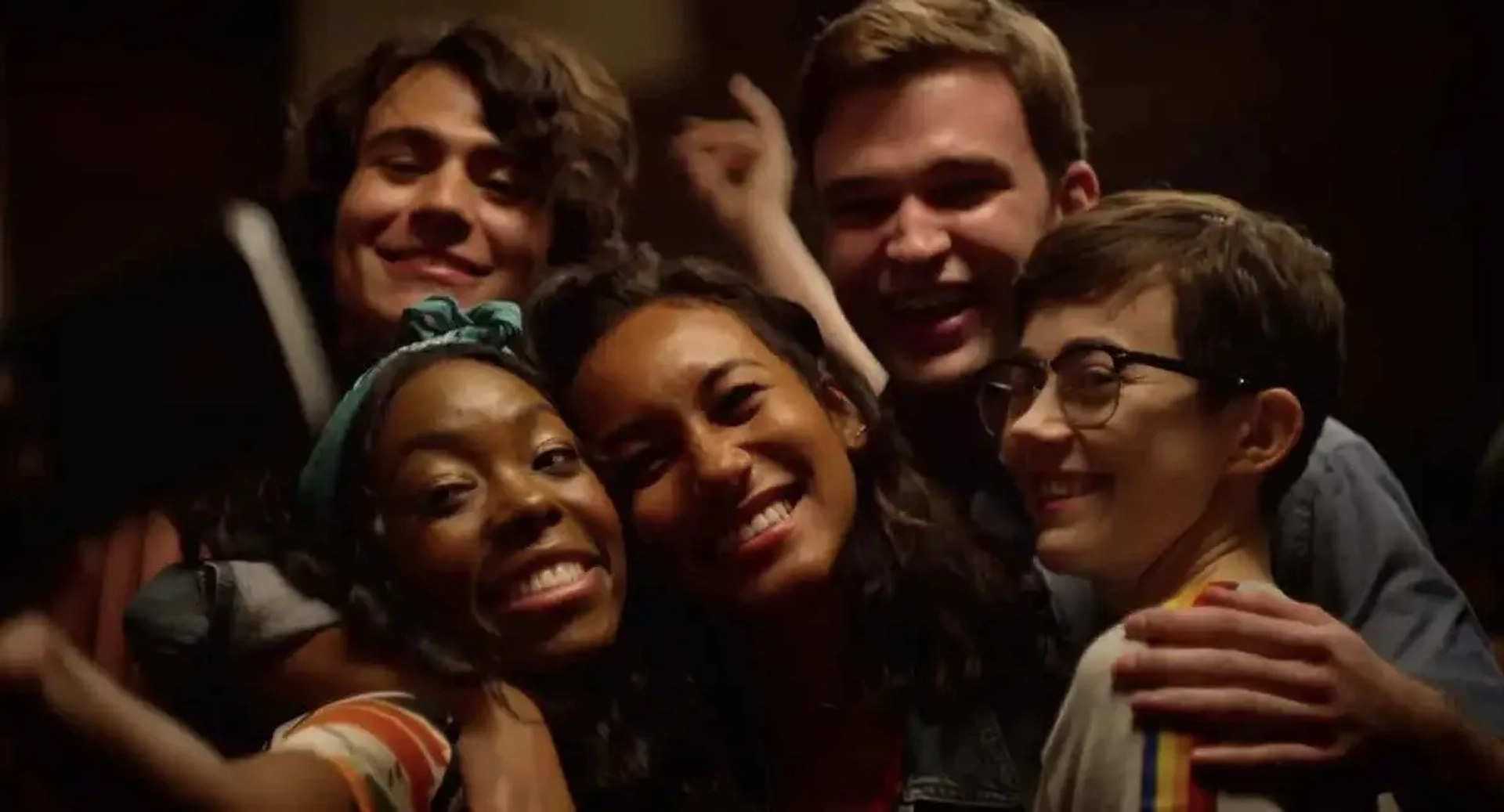 Sydney Park, Burkely Duffield, Asjha Cooper, Diego Josef, and Jesse LaTourette in There's Someone Inside Your House (2021)