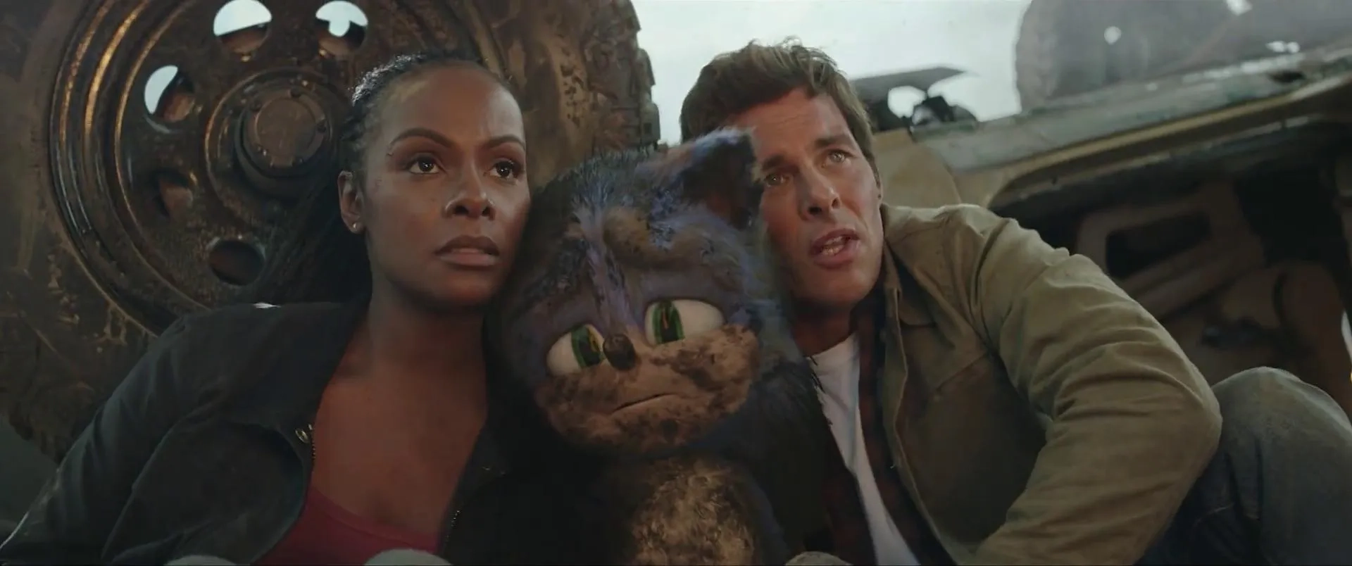 James Marsden, Tika Sumpter, and Ben Schwartz in Sonic the Hedgehog 2 (2022)