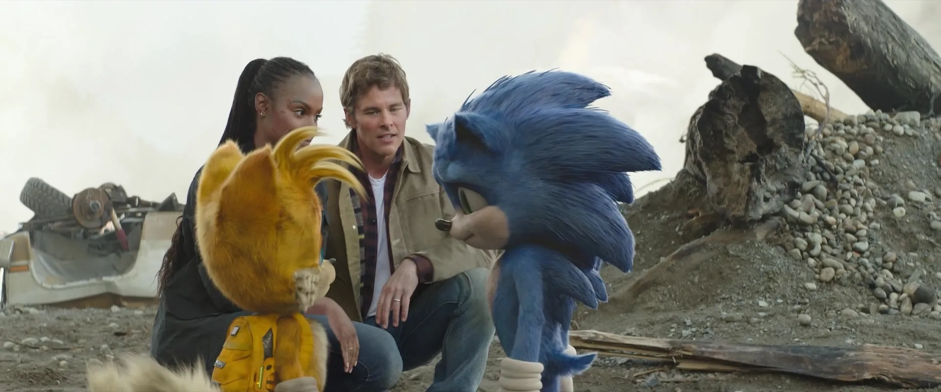 James Marsden, Colleen O'Shaughnessey, Tika Sumpter, and Ben Schwartz in Sonic the Hedgehog 2 (2022)