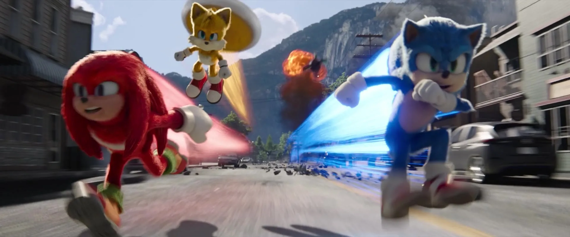 Idris Elba, Colleen O'Shaughnessey, and Ben Schwartz in Sonic the Hedgehog 2 (2022)