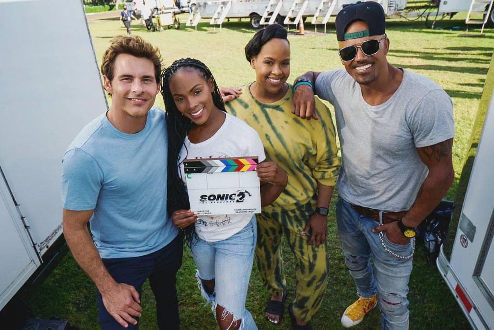 James Marsden, Shemar Moore, Tika Sumpter, and Natasha Rothwell in Sonic the Hedgehog 2 (2022)