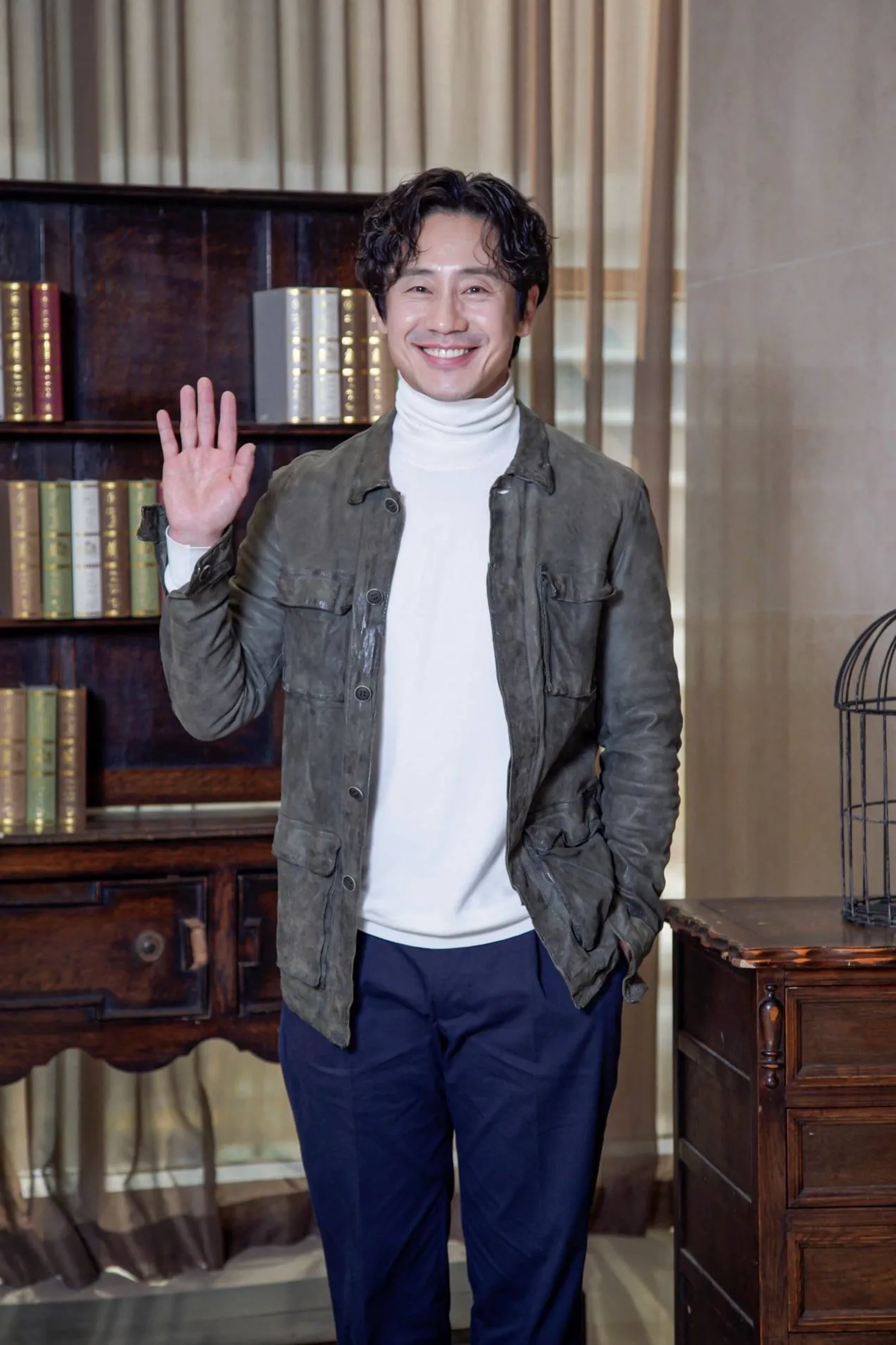 Shin Ha-kyun at an event for Beyond Evil (2021)