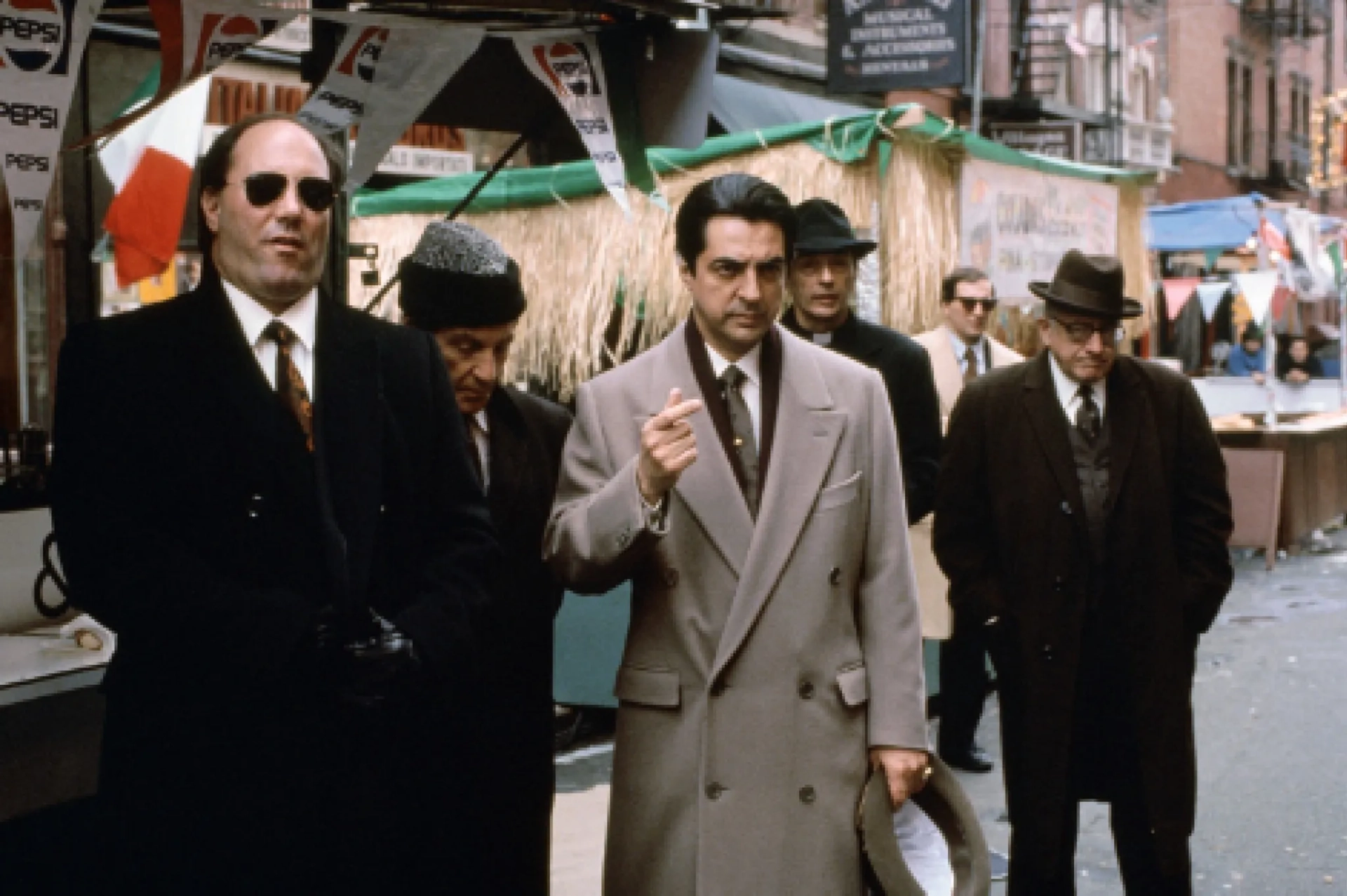 Joe Mantegna, Nicky Blair, Frank Ferrara, and Joe Fontana in The Godfather Part III (1990)