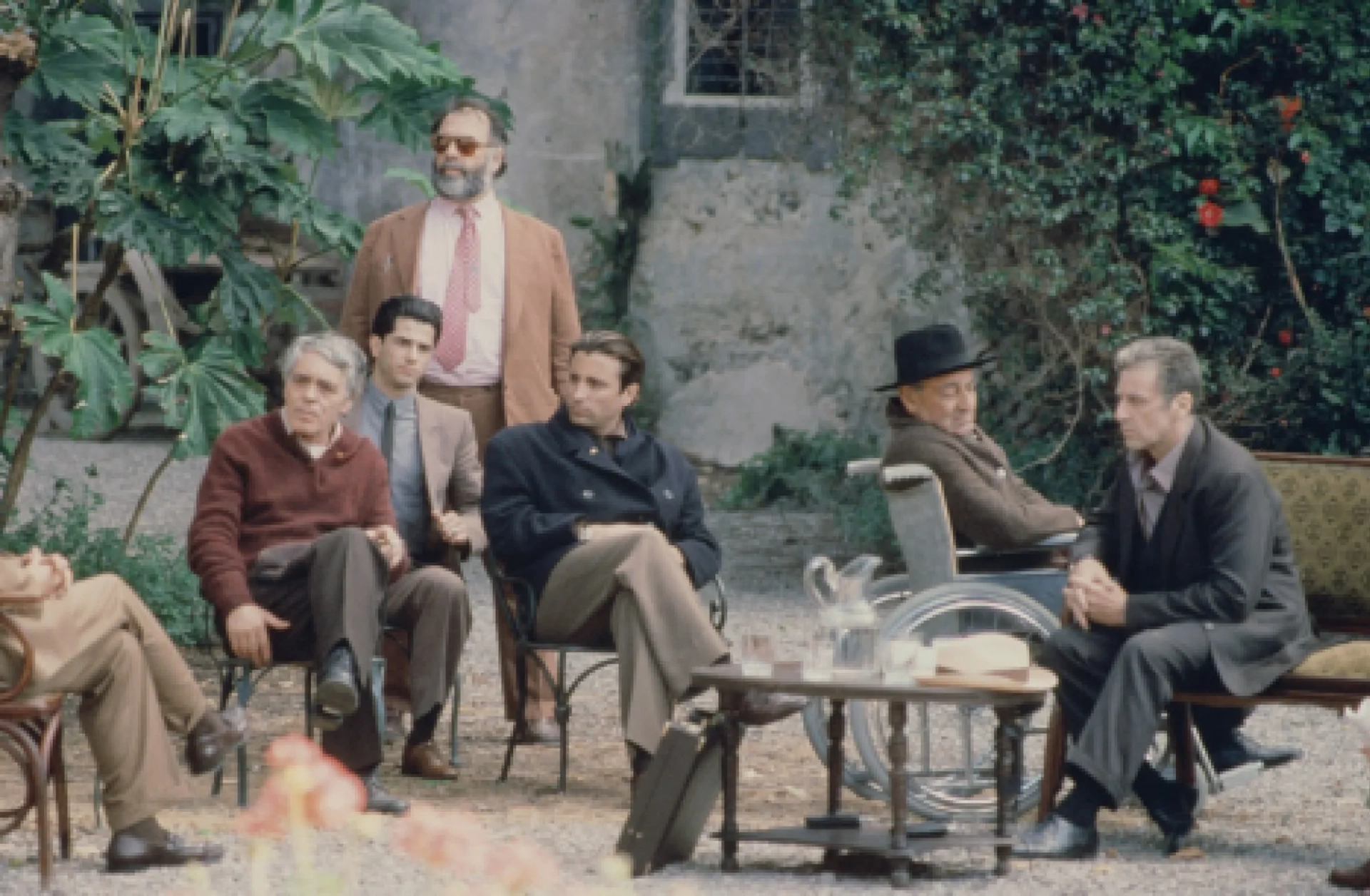 Al Pacino, Francis Ford Coppola, Andy Garcia, Robert Cicchini, Franco Citti, and Vittorio Duse in The Godfather Part III (1990)