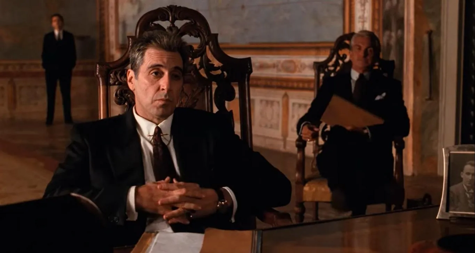 Al Pacino and George Hamilton in The Godfather Part III (1990)