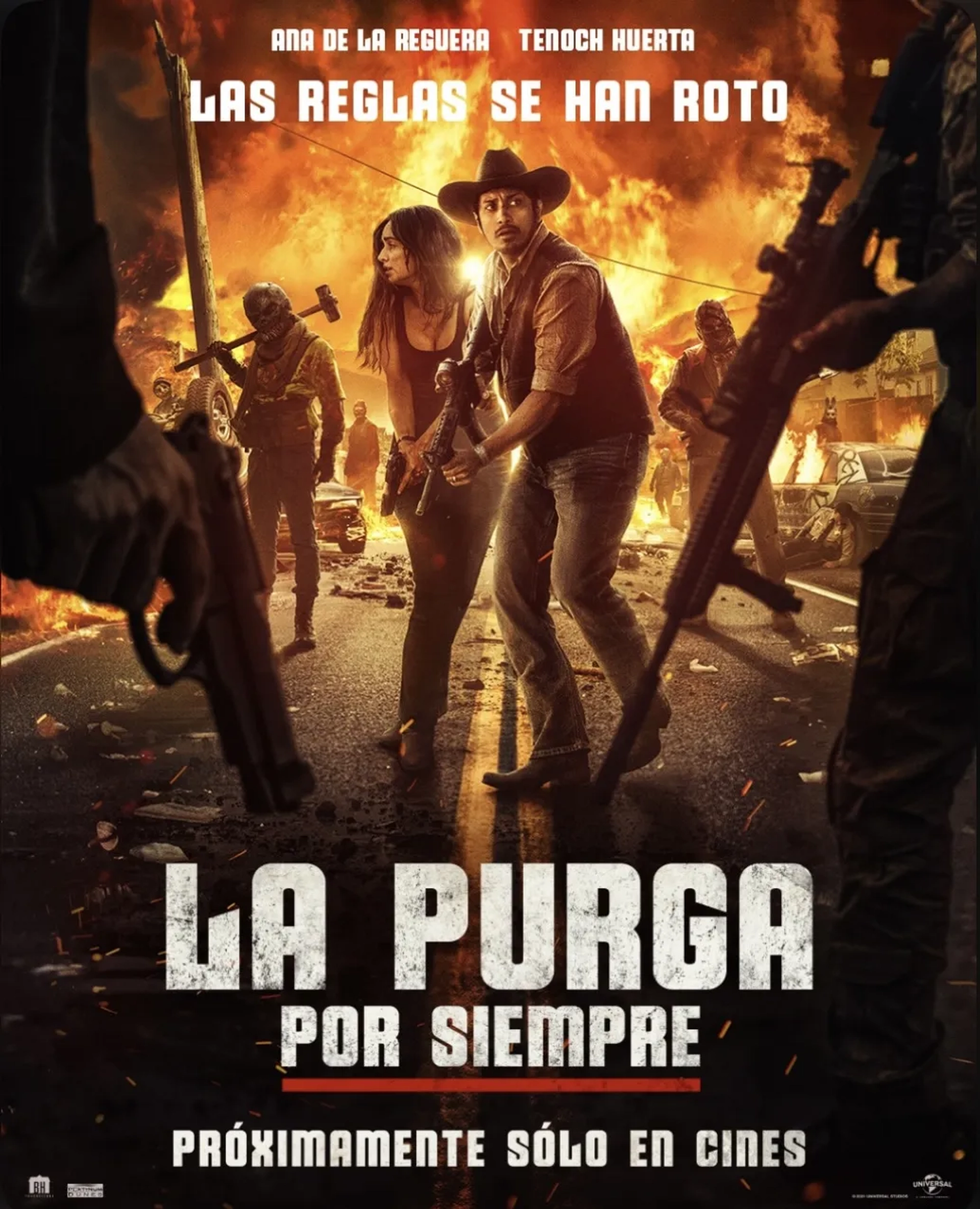 Ana de la Reguera and Tenoch Huerta in The Forever Purge (2021)