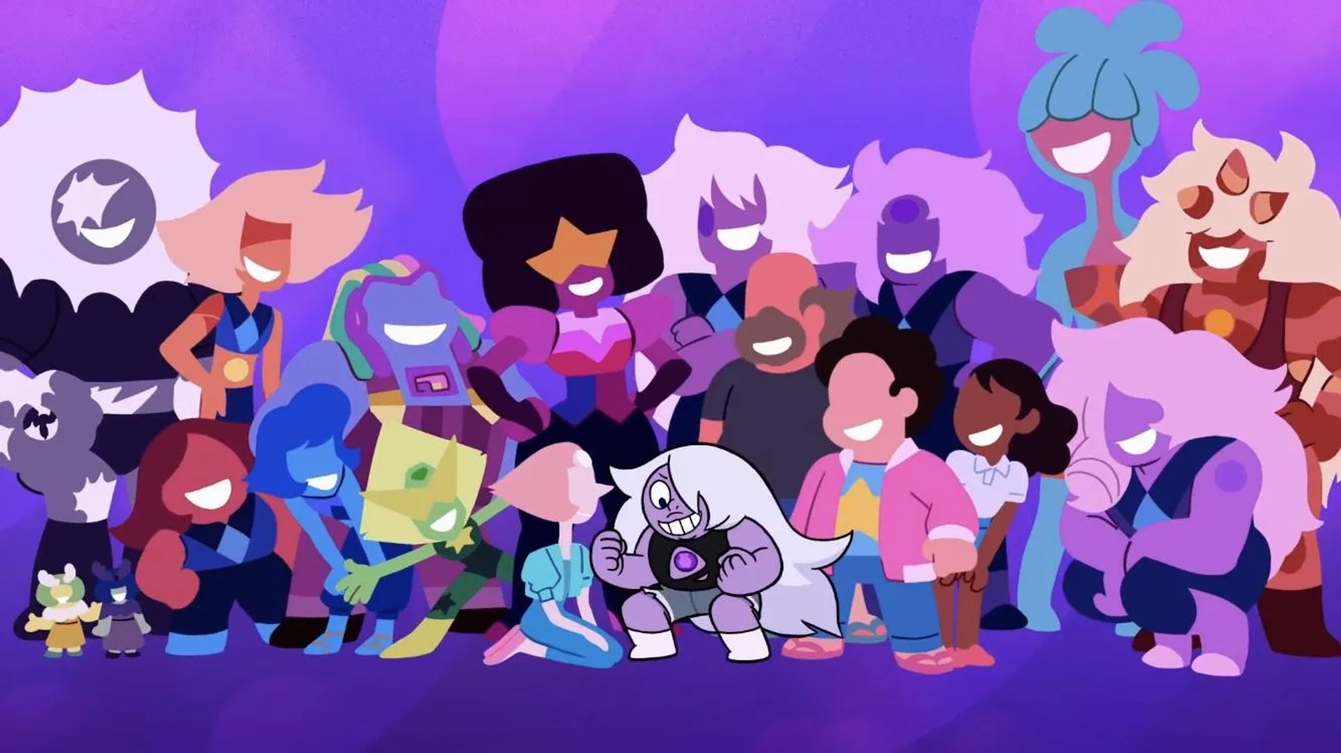 Deedee Magno, Jennifer Paz, Tom Scharpling, Estelle, Grace Rolek, Shelby Rabara, Michaela Dietz, Uzo Aduba, and Zach Callison in Steven Universe: The Movie (2019)