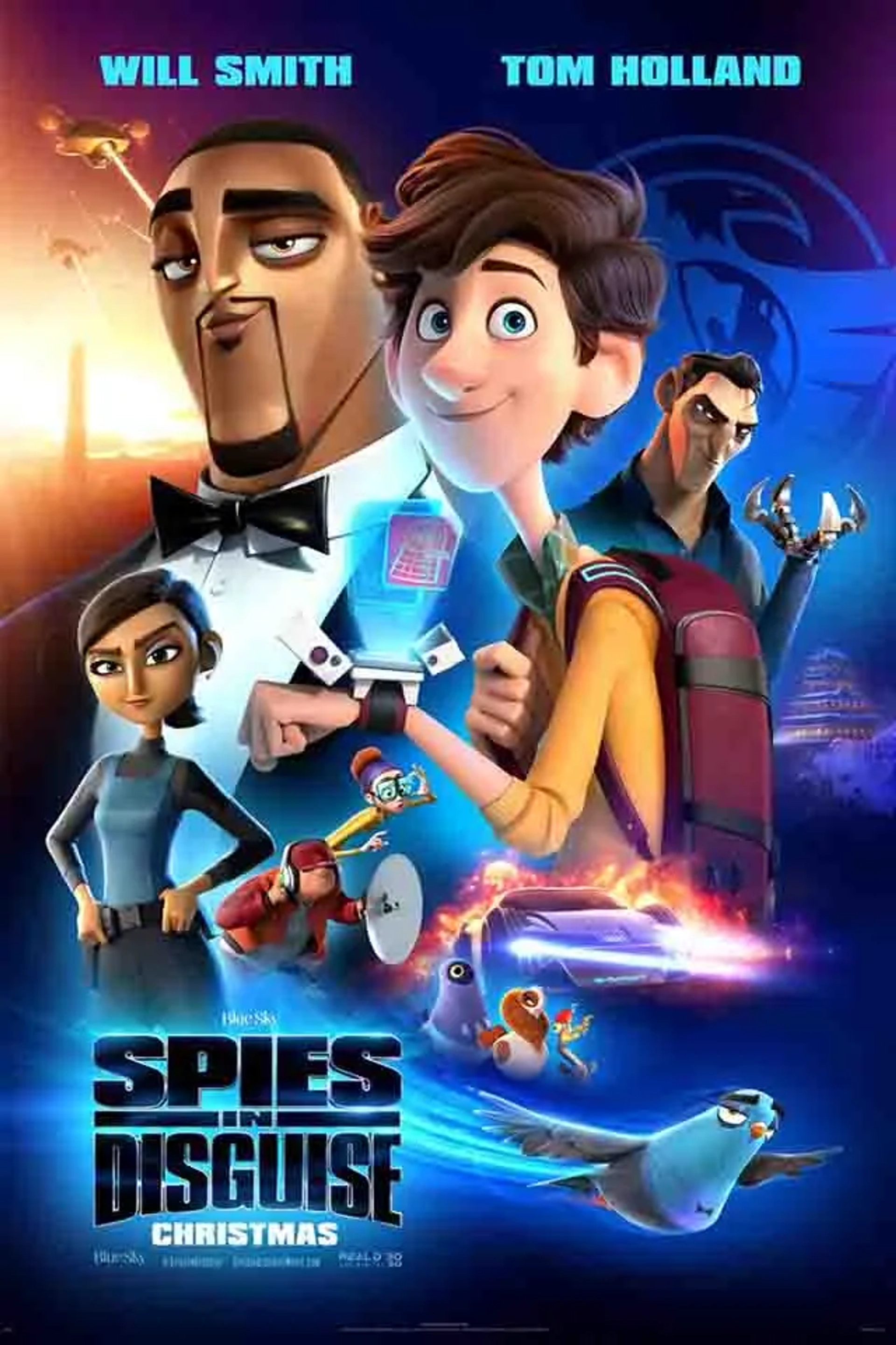 Will Smith, Rashida Jones, Ben Mendelsohn, Kimberly Brooks, DJ Khaled, Karen Gillan, and Tom Holland in Spies in Disguise (2019)