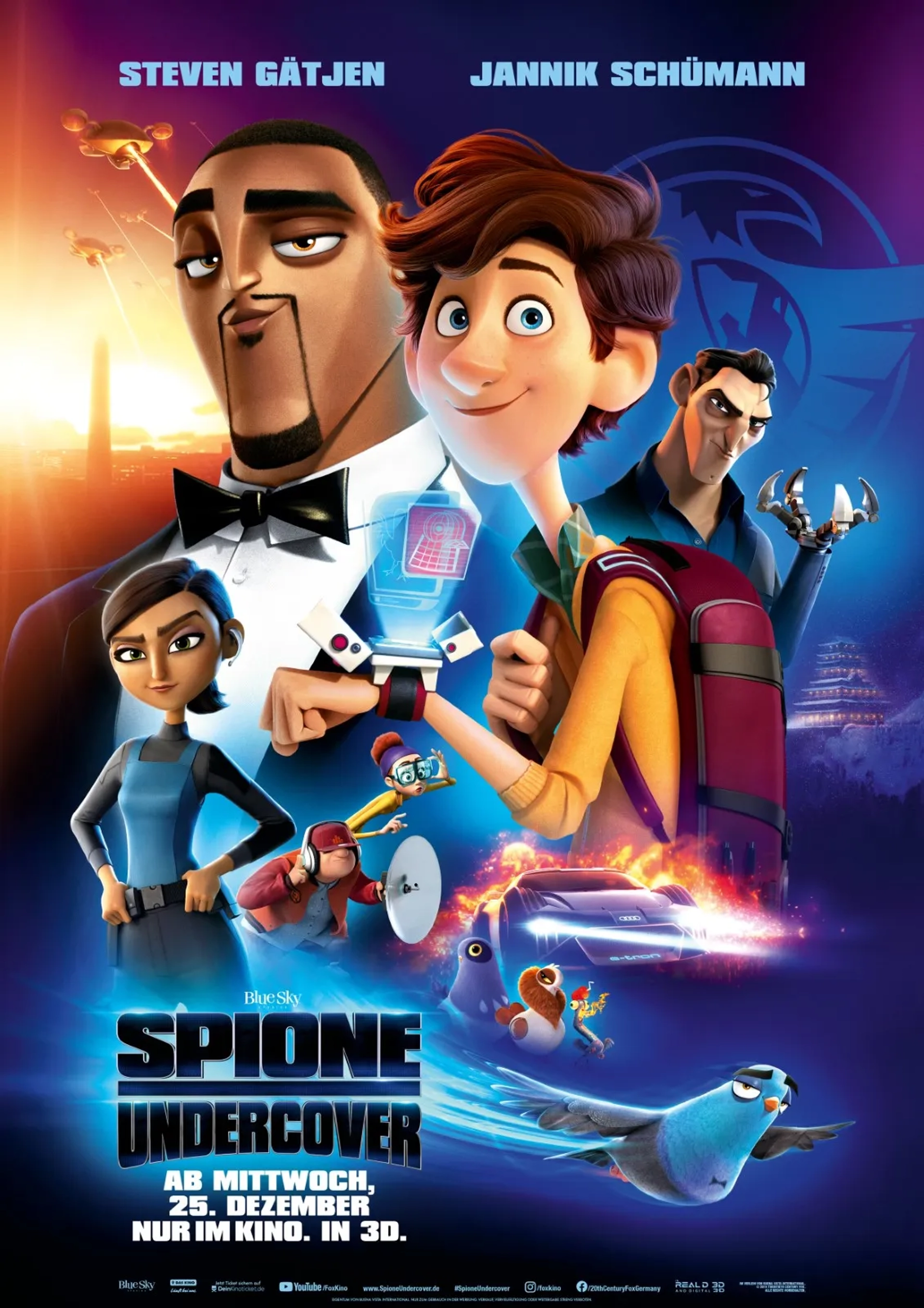 Will Smith, Rashida Jones, Ben Mendelsohn, Kimberly Brooks, DJ Khaled, Karen Gillan, and Tom Holland in Spies in Disguise (2019)