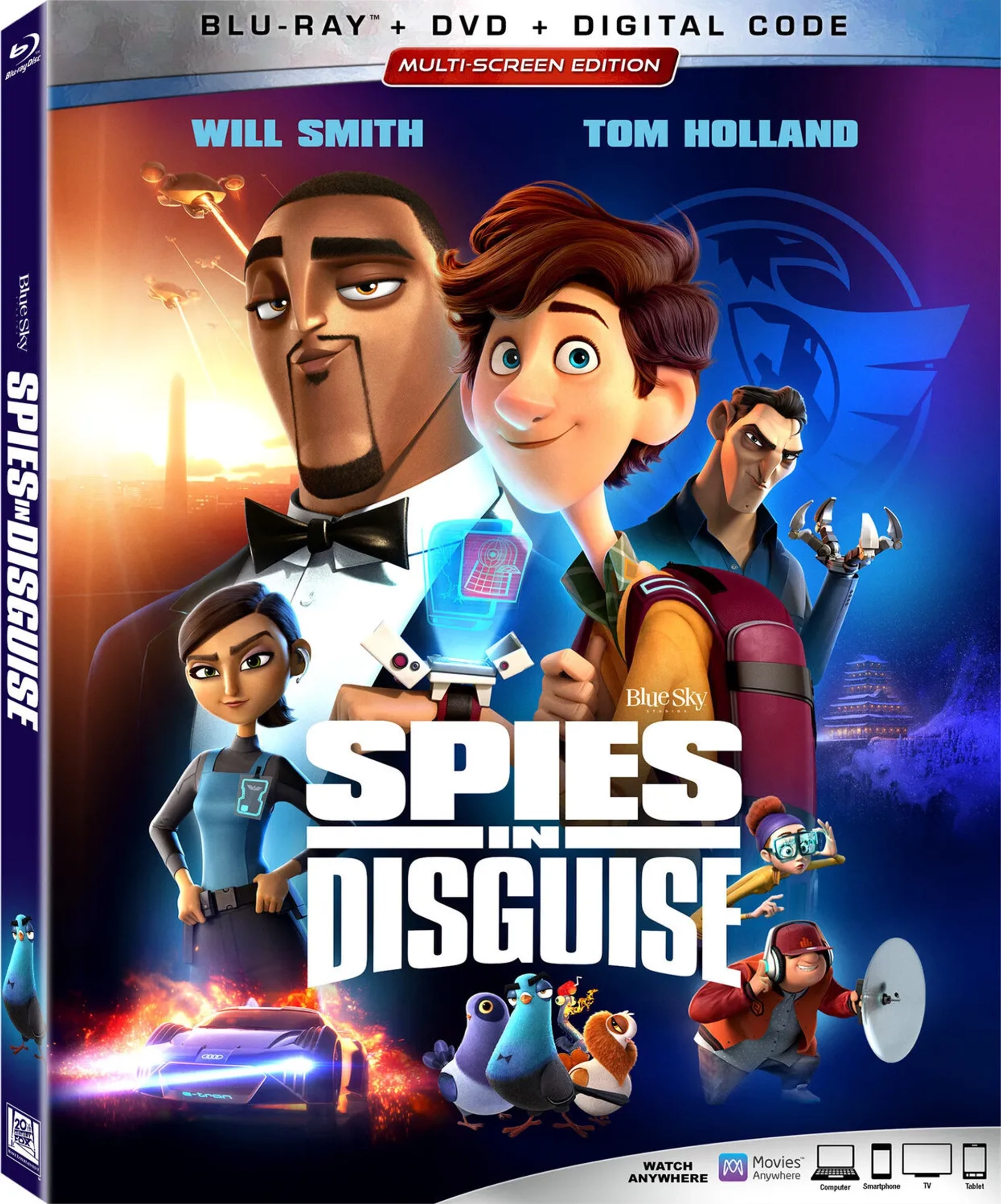 Will Smith, Rashida Jones, Ben Mendelsohn, Kimberly Brooks, DJ Khaled, Karen Gillan, and Tom Holland in Spies in Disguise (2019)