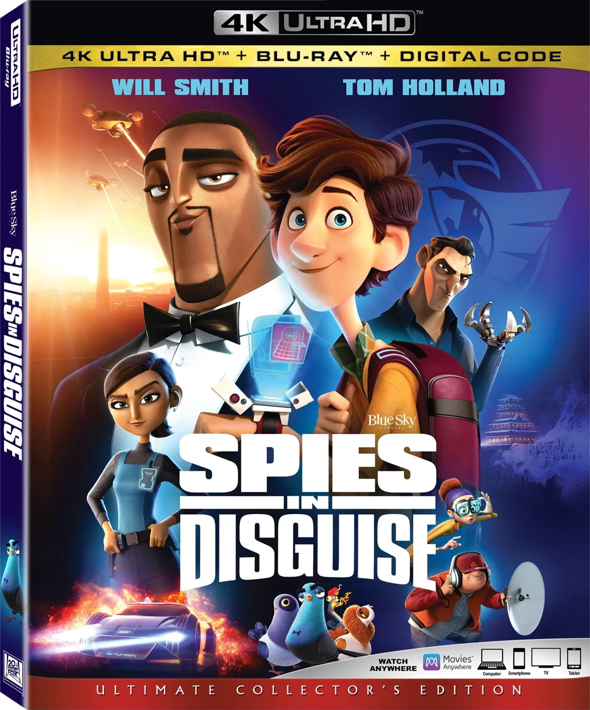 Will Smith, Rashida Jones, Ben Mendelsohn, Kimberly Brooks, DJ Khaled, Karen Gillan, and Tom Holland in Spies in Disguise (2019)